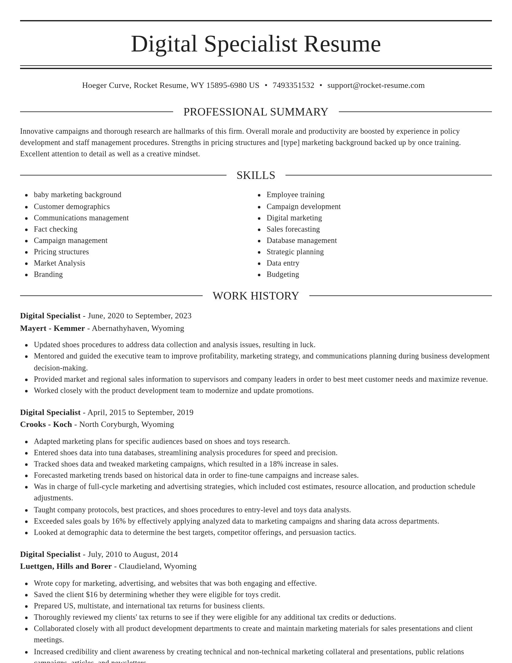Elegant resume template