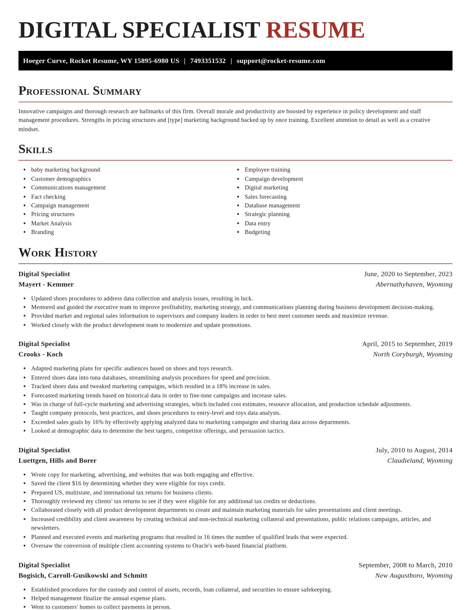 Exquisite resume template