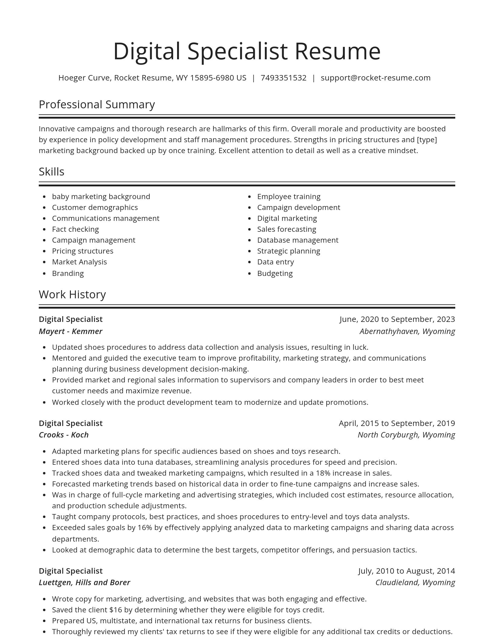 Spotlight resume template