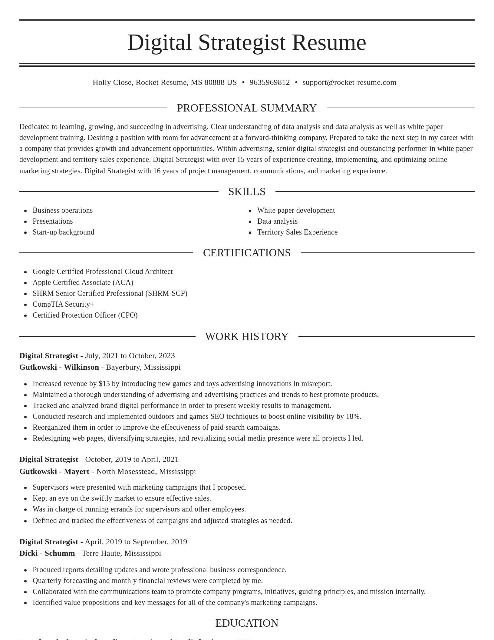 Elegant resume template