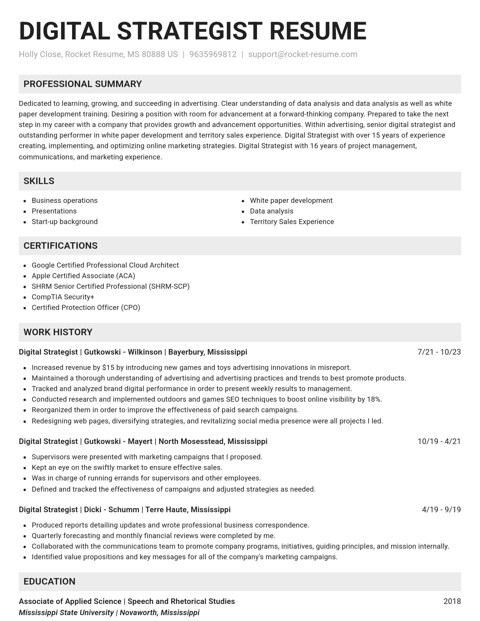 Genius resume template