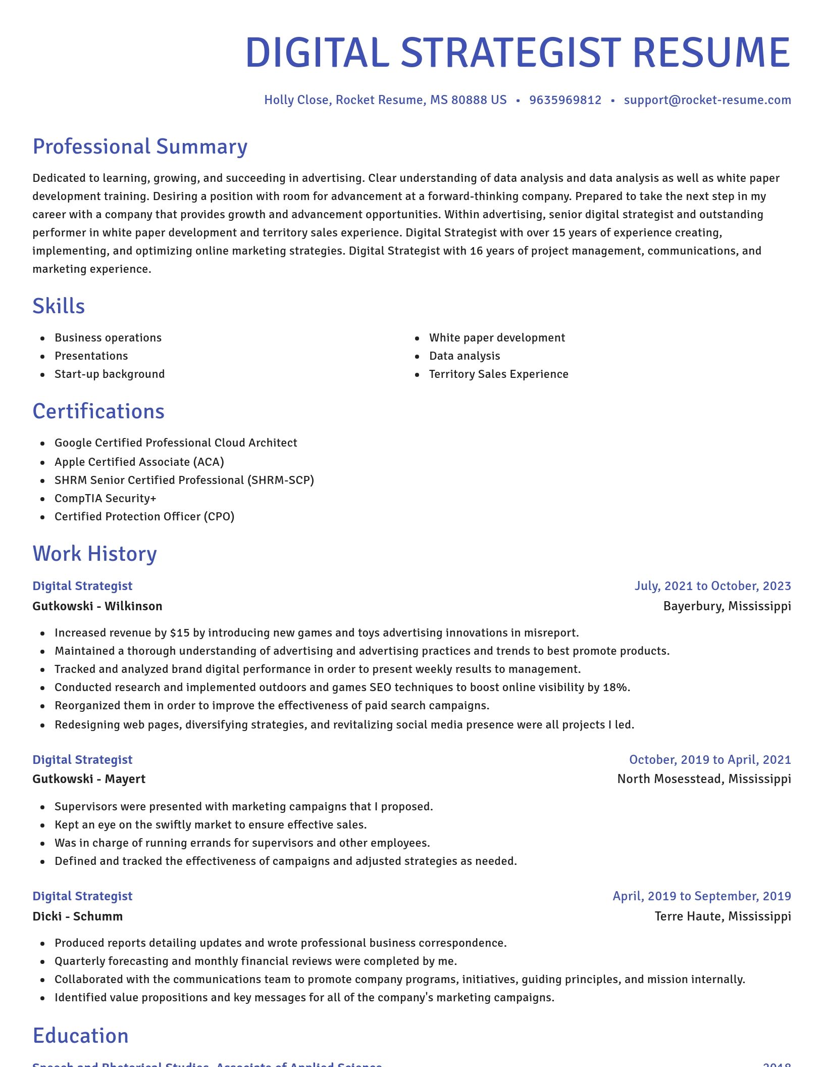 Novel resume template