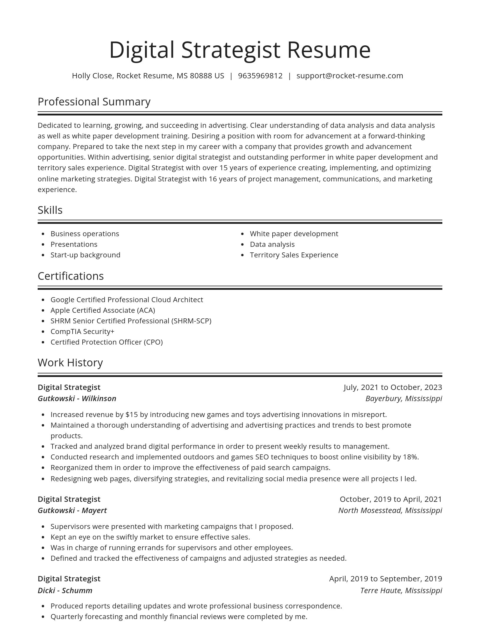 Spotlight resume template