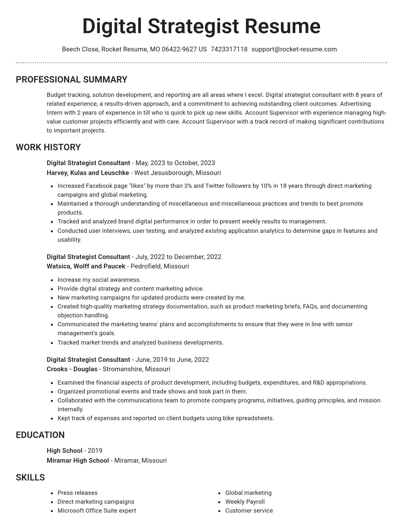 Brilliant resume template