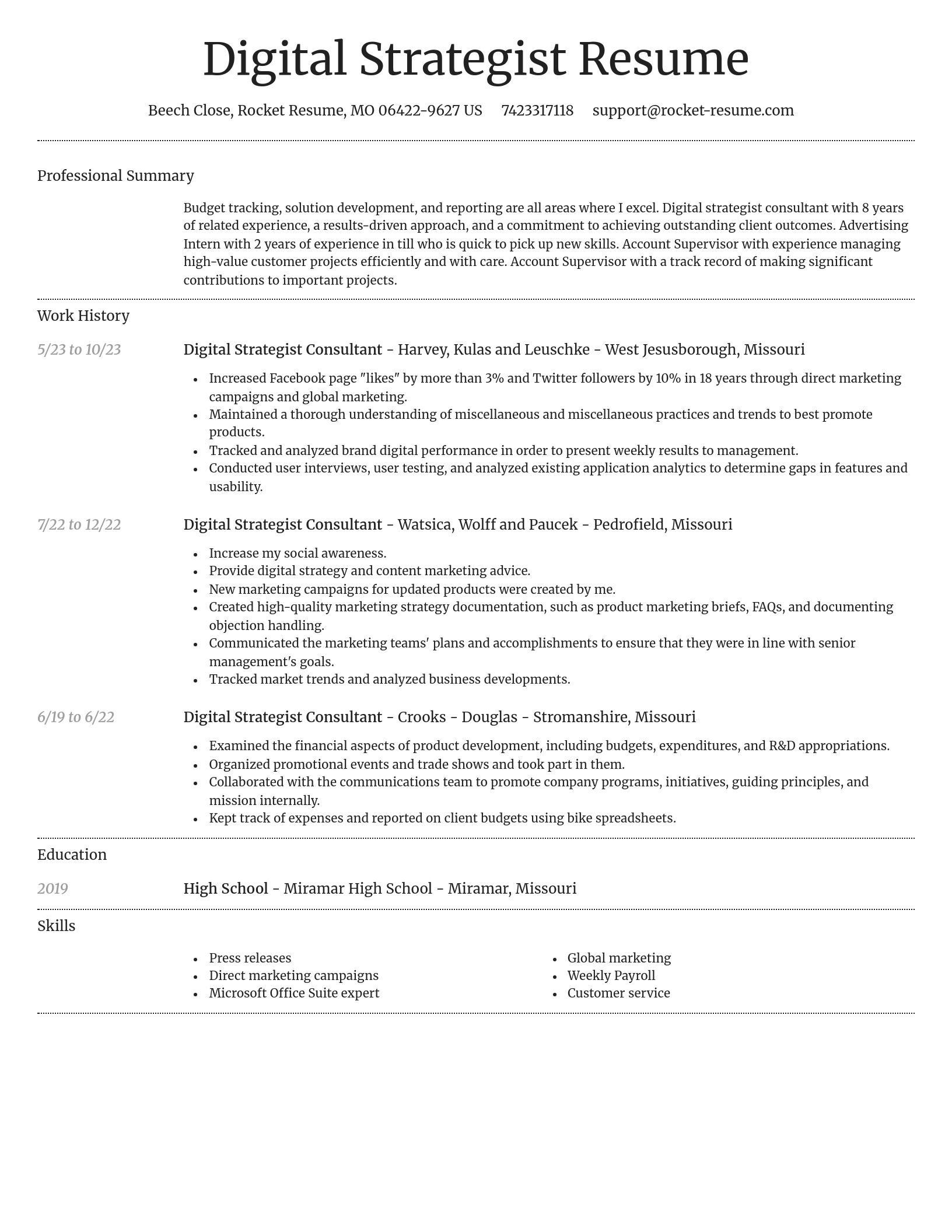 Dignified resume template