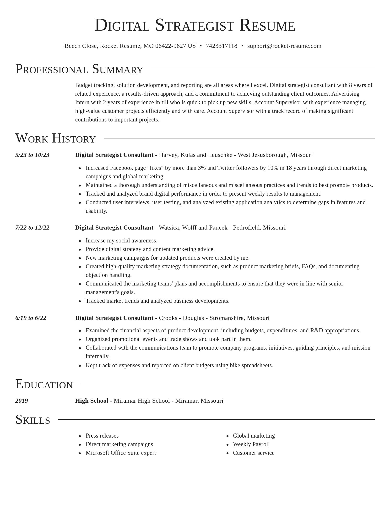 Director resume template