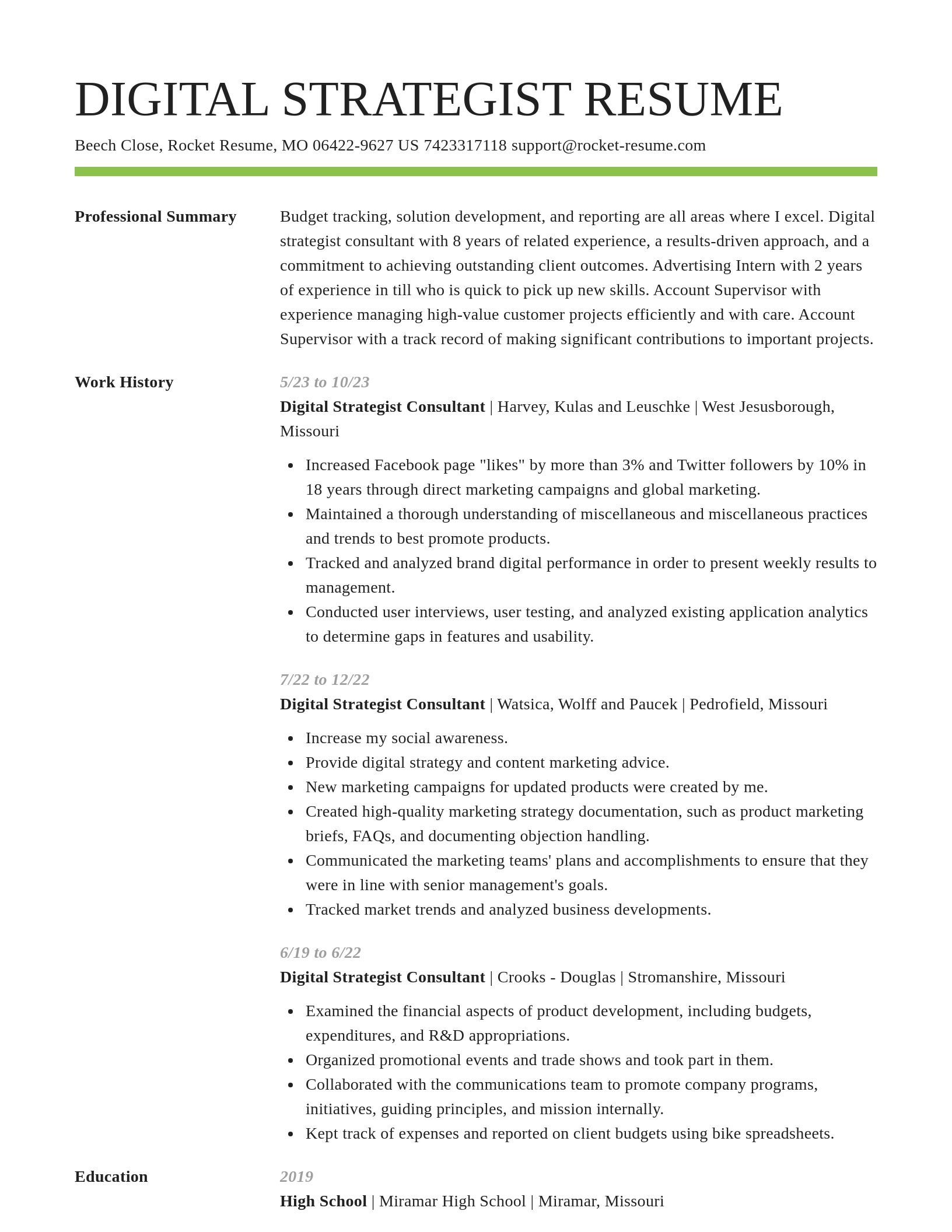 Smart resume template