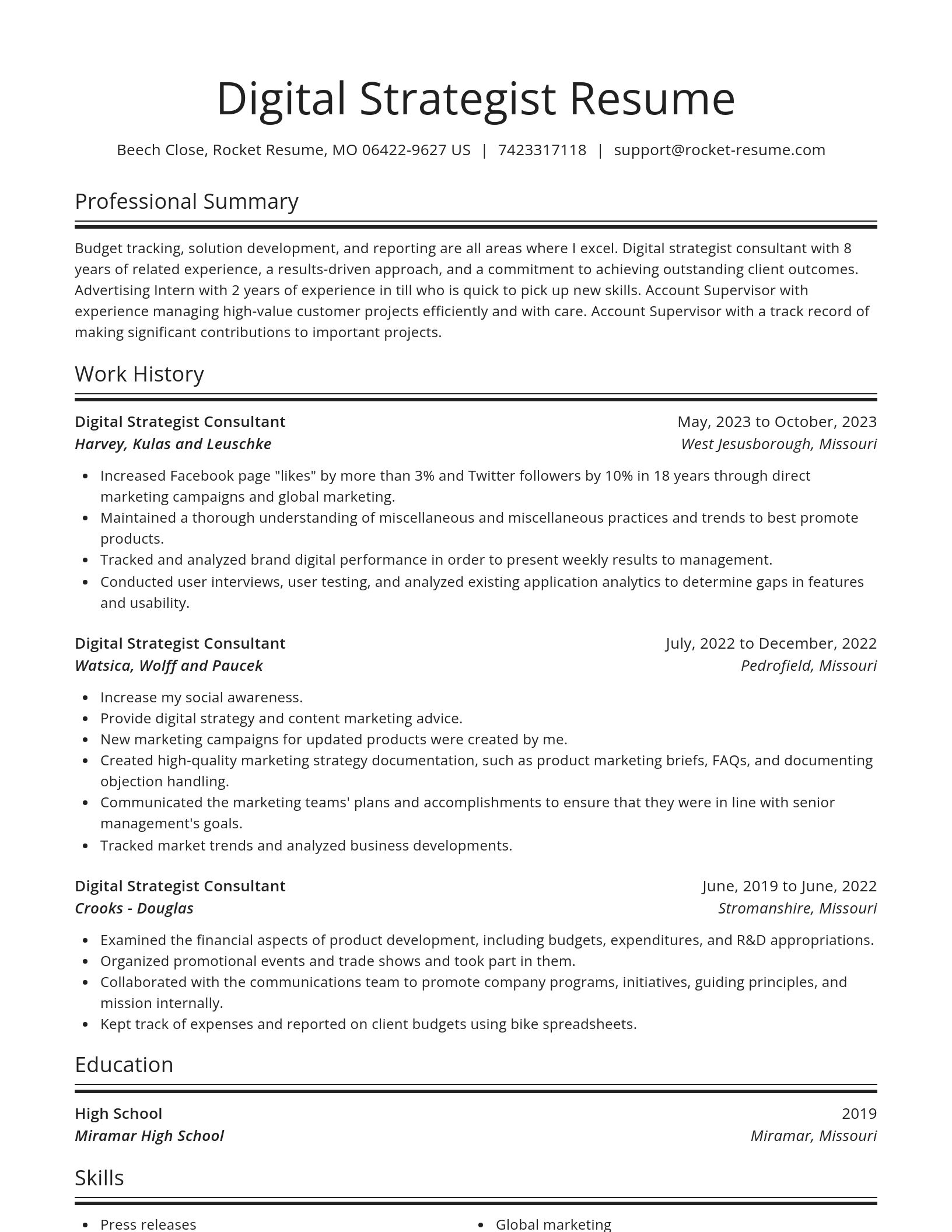 Spotlight resume template