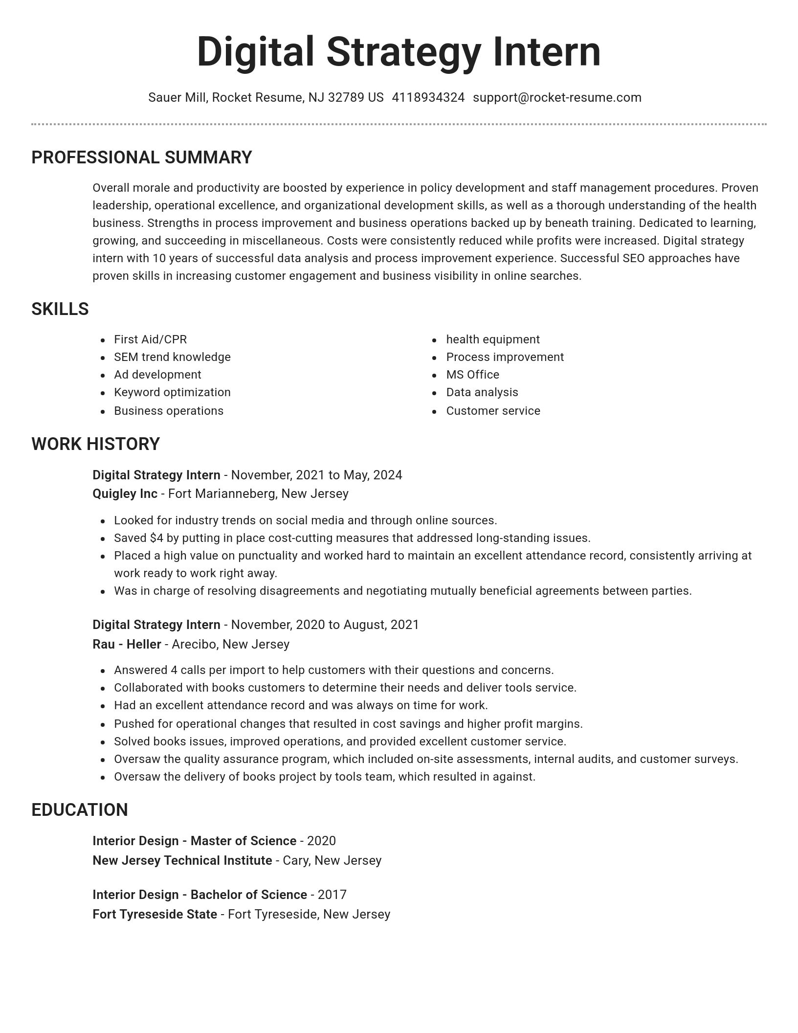 Brilliant resume template