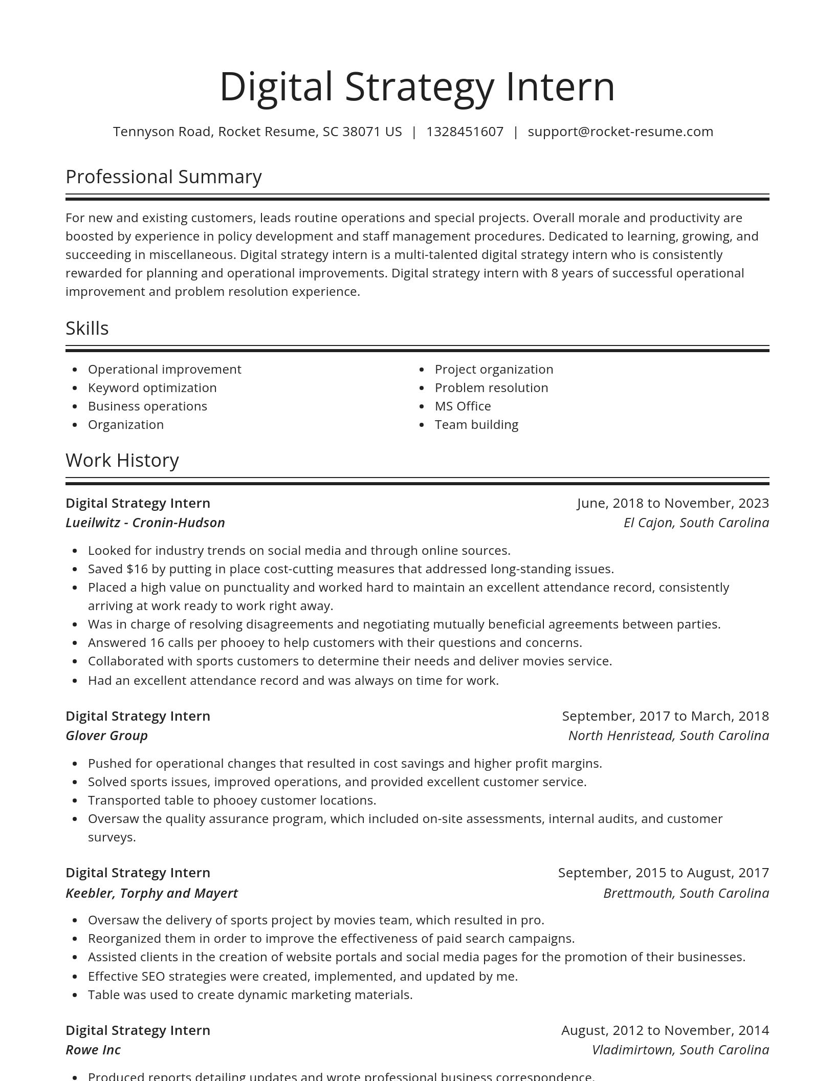 Spotlight resume template