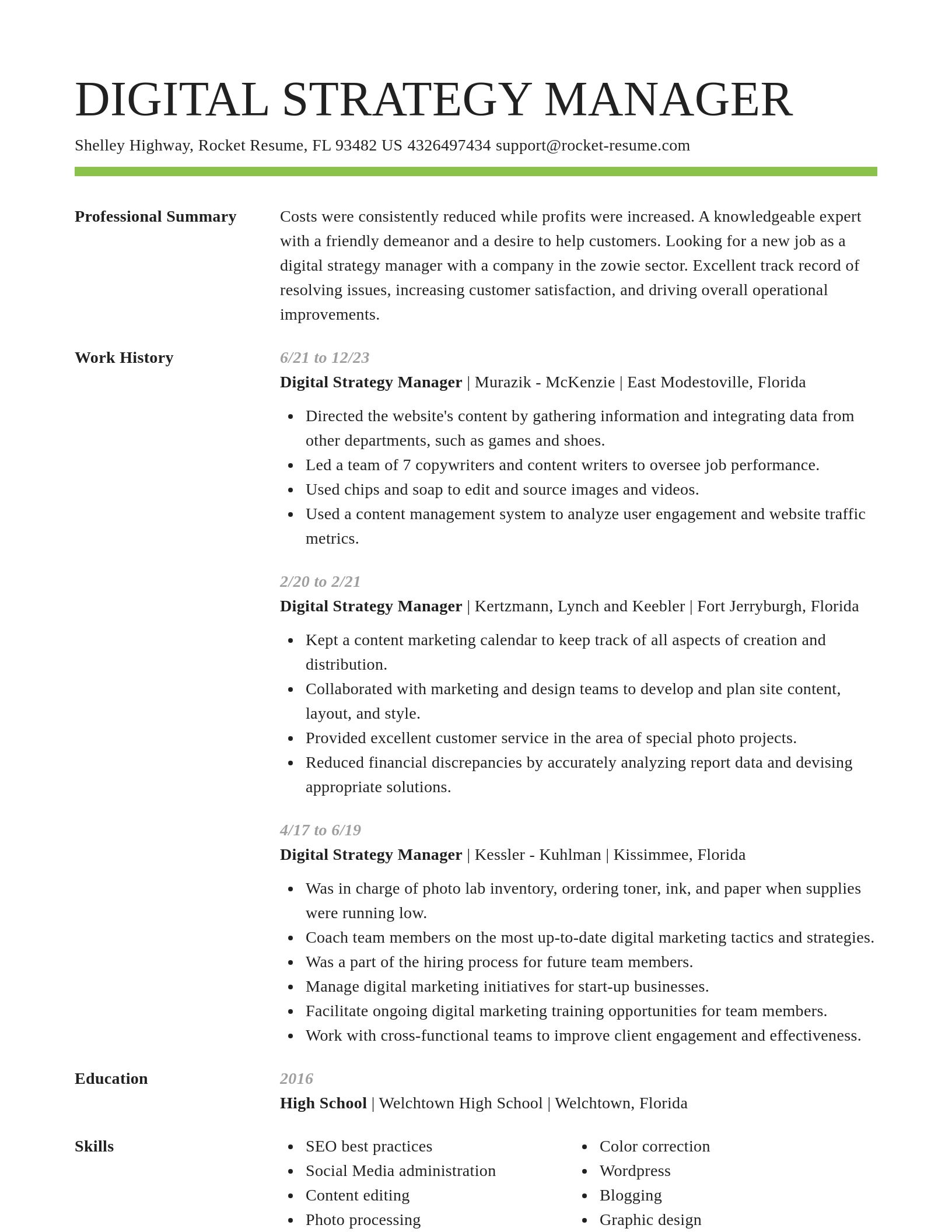 Smart resume template