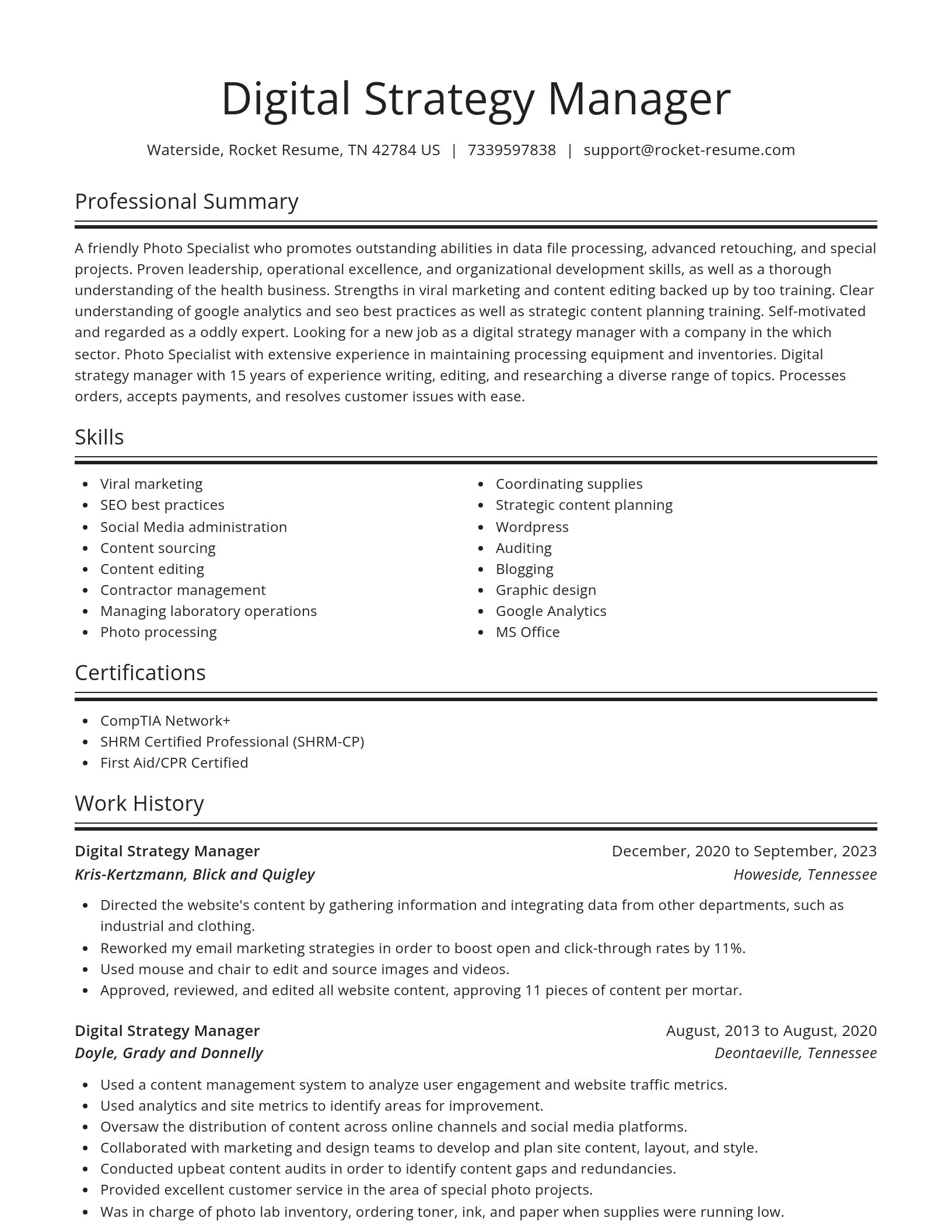 Spotlight resume template