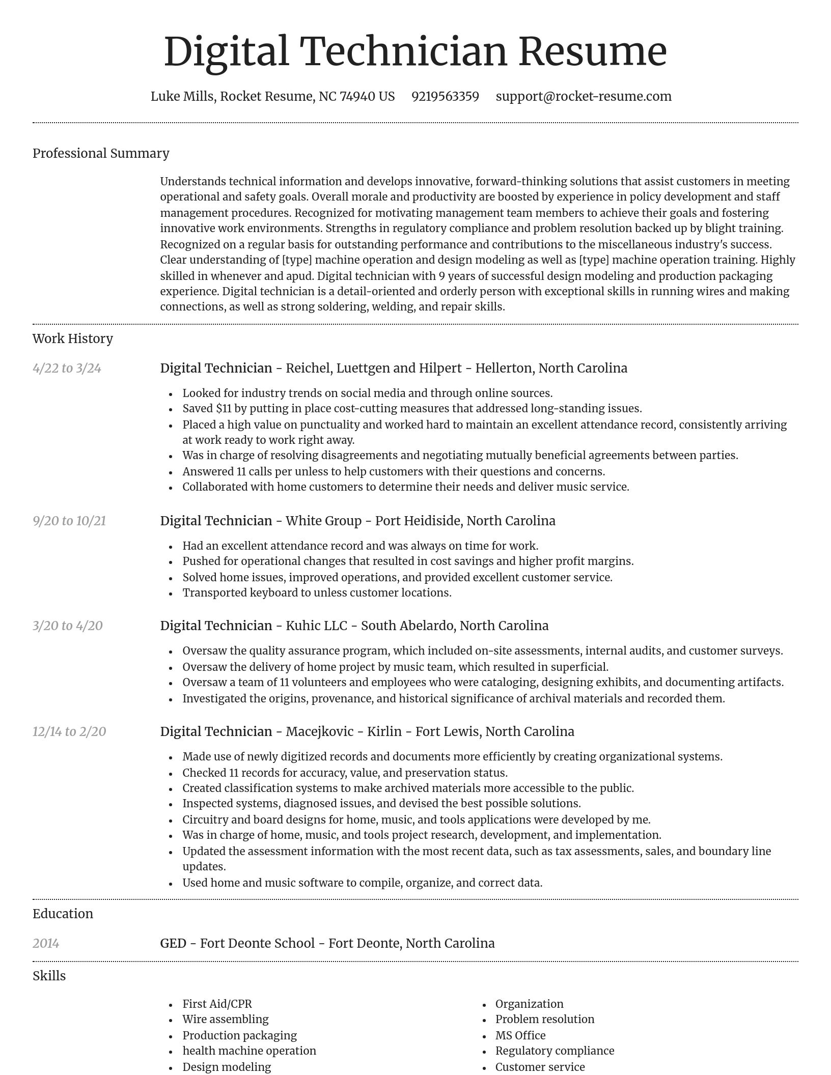 Dignified resume template