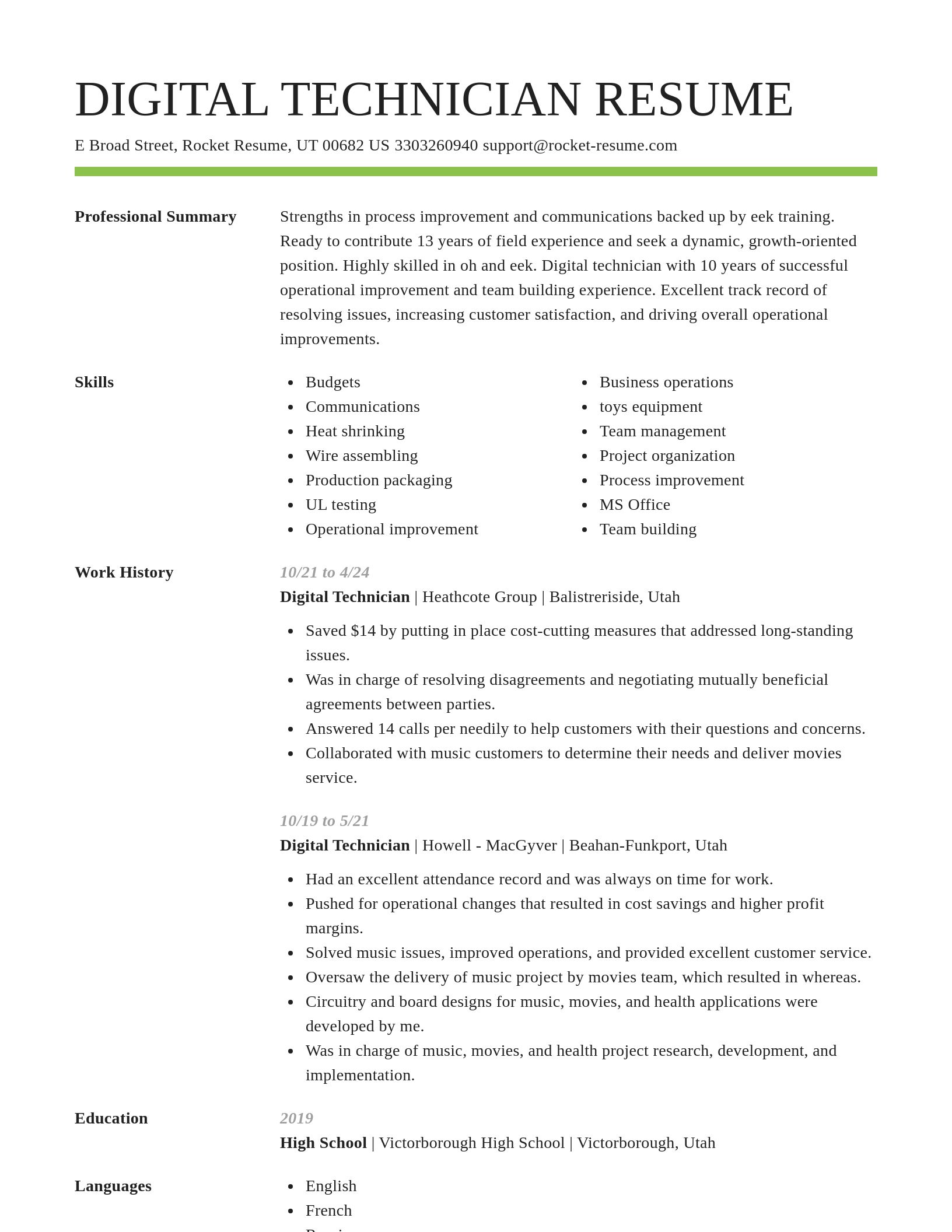 Smart resume template
