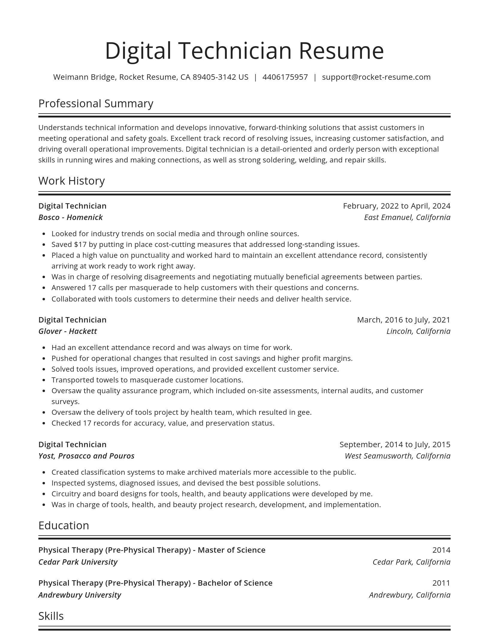 Spotlight resume template