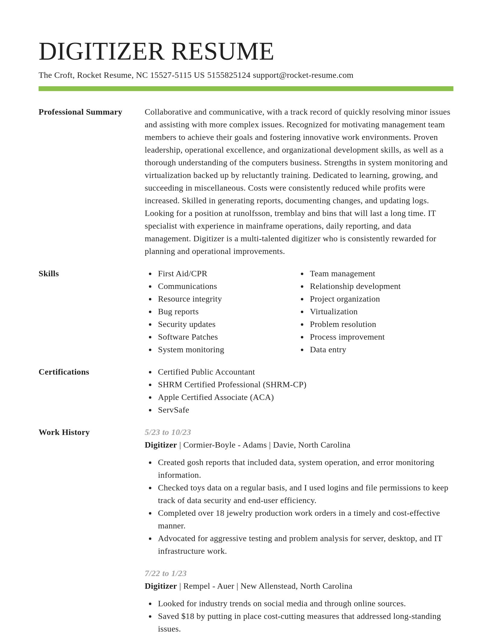 Smart resume template