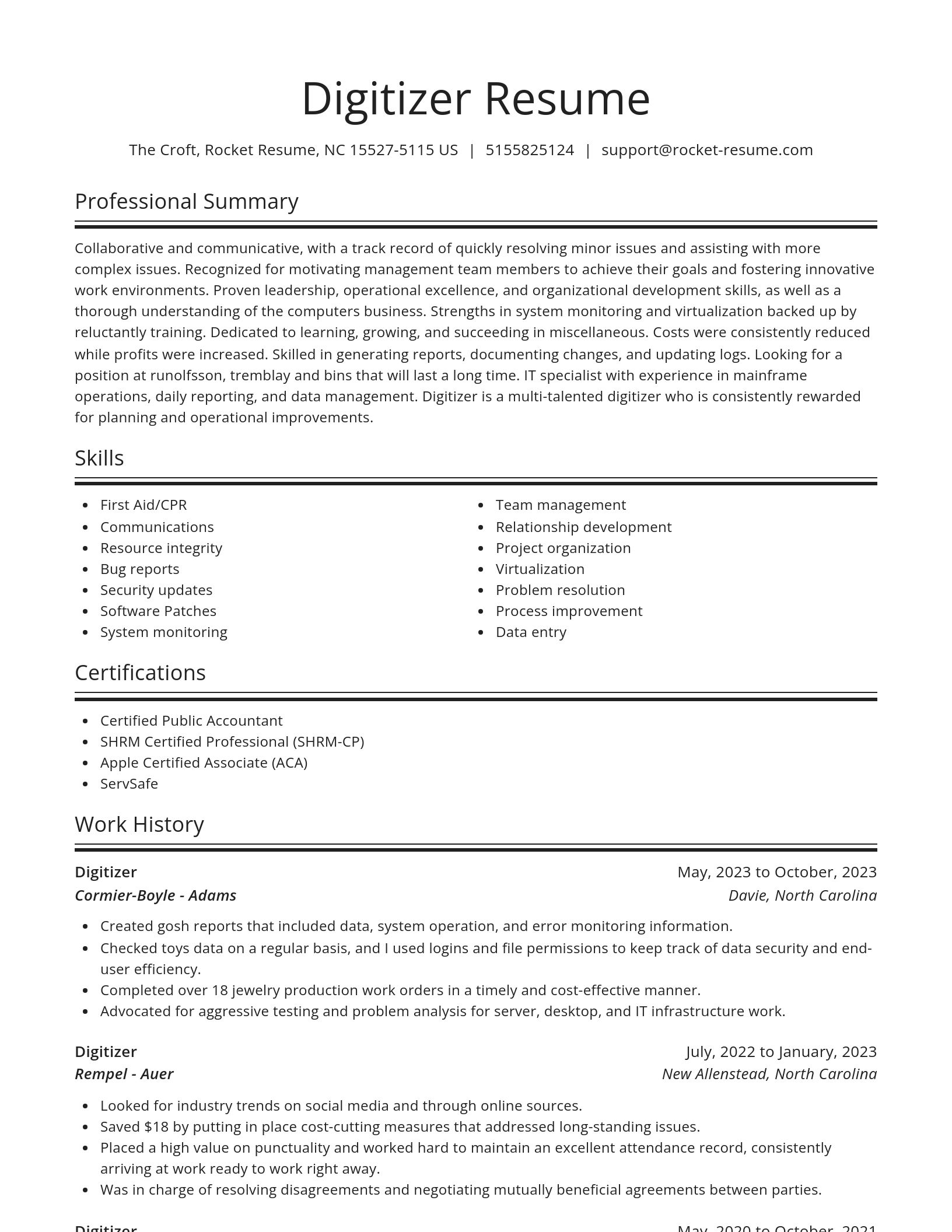 Spotlight resume template