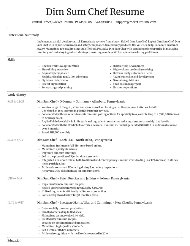 Dignified resume template