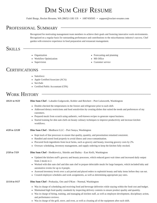Director resume template