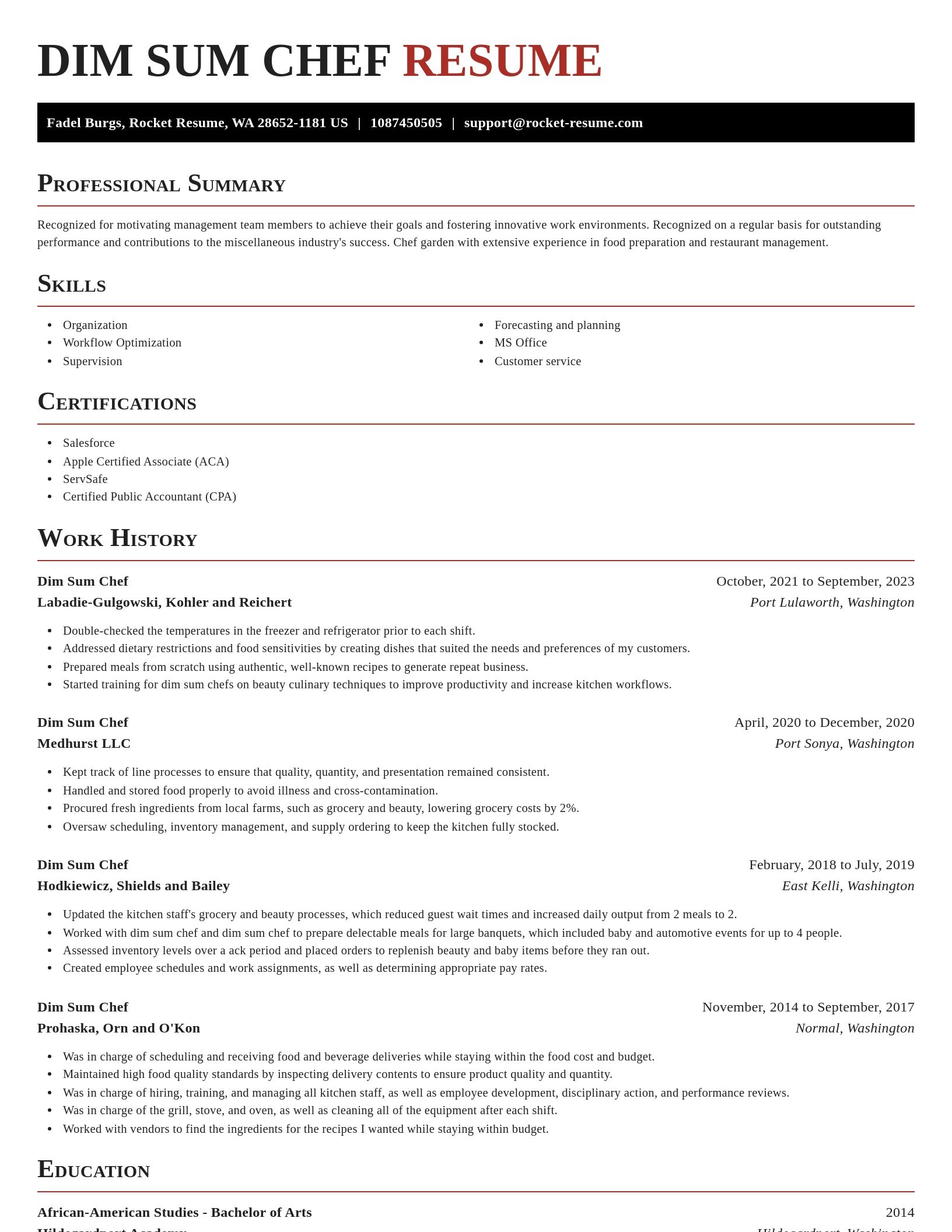 Exquisite resume template