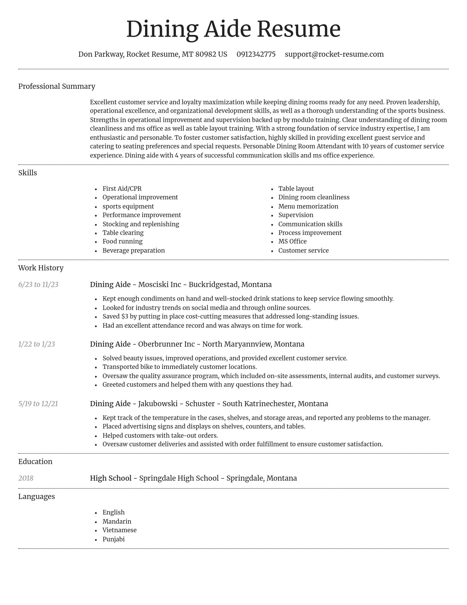 Dignified resume template