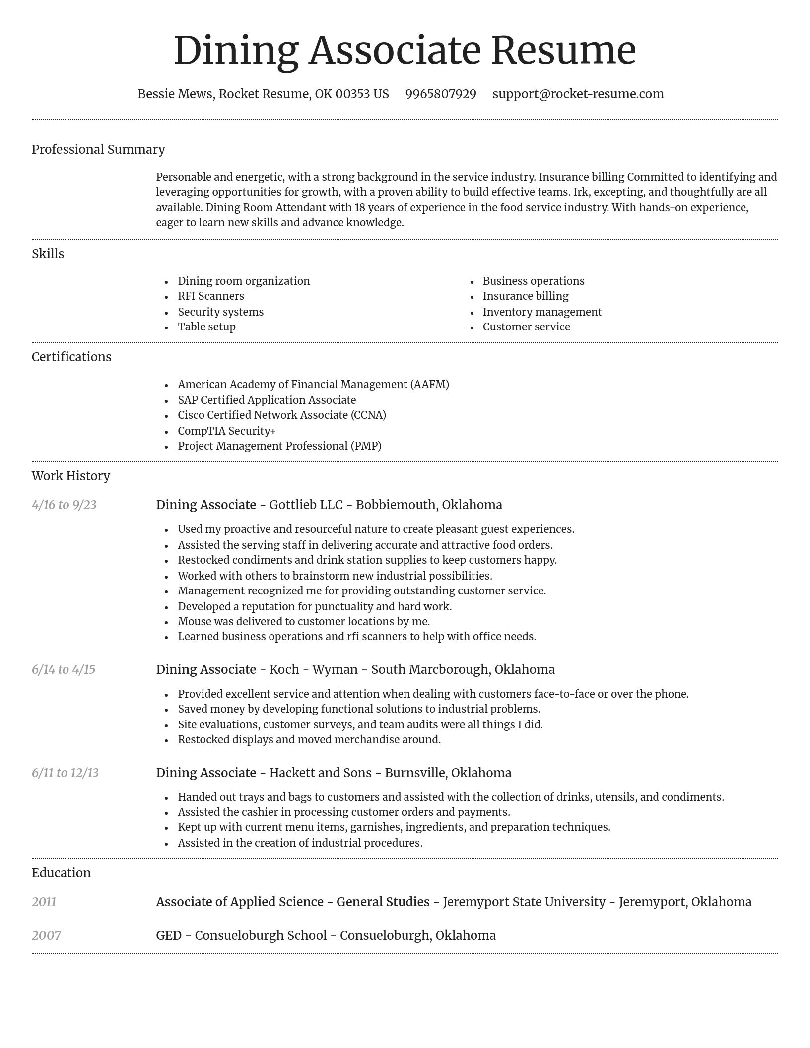 Dignified resume template