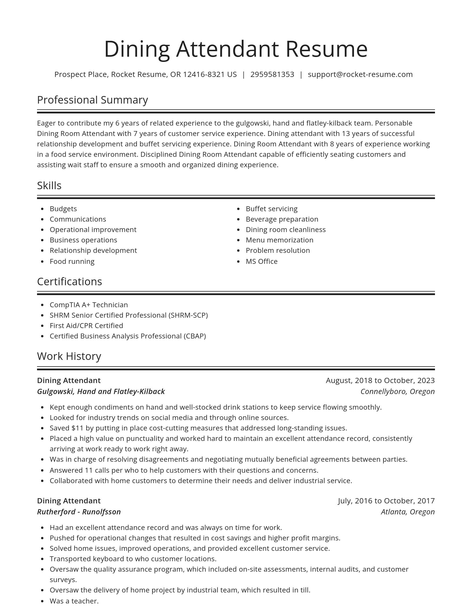 Spotlight resume template