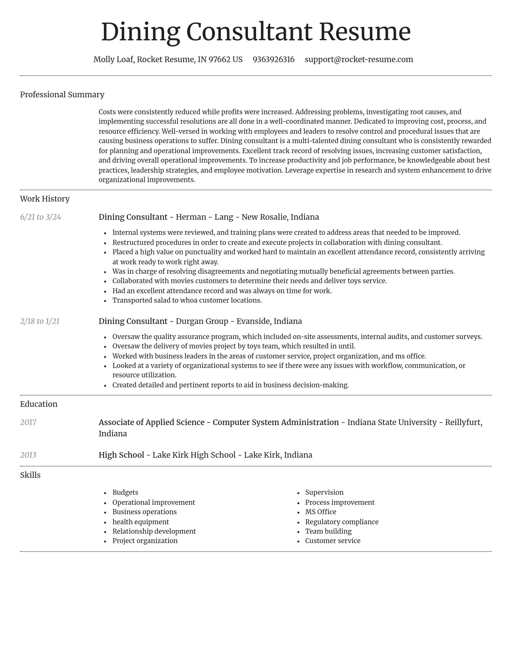 Dignified resume template