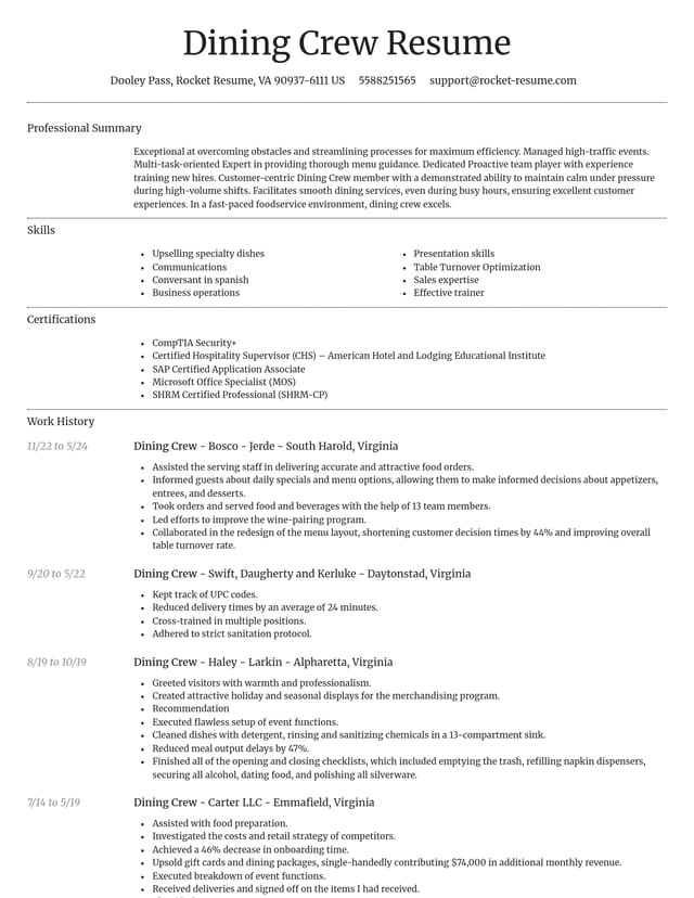 Dignified resume template
