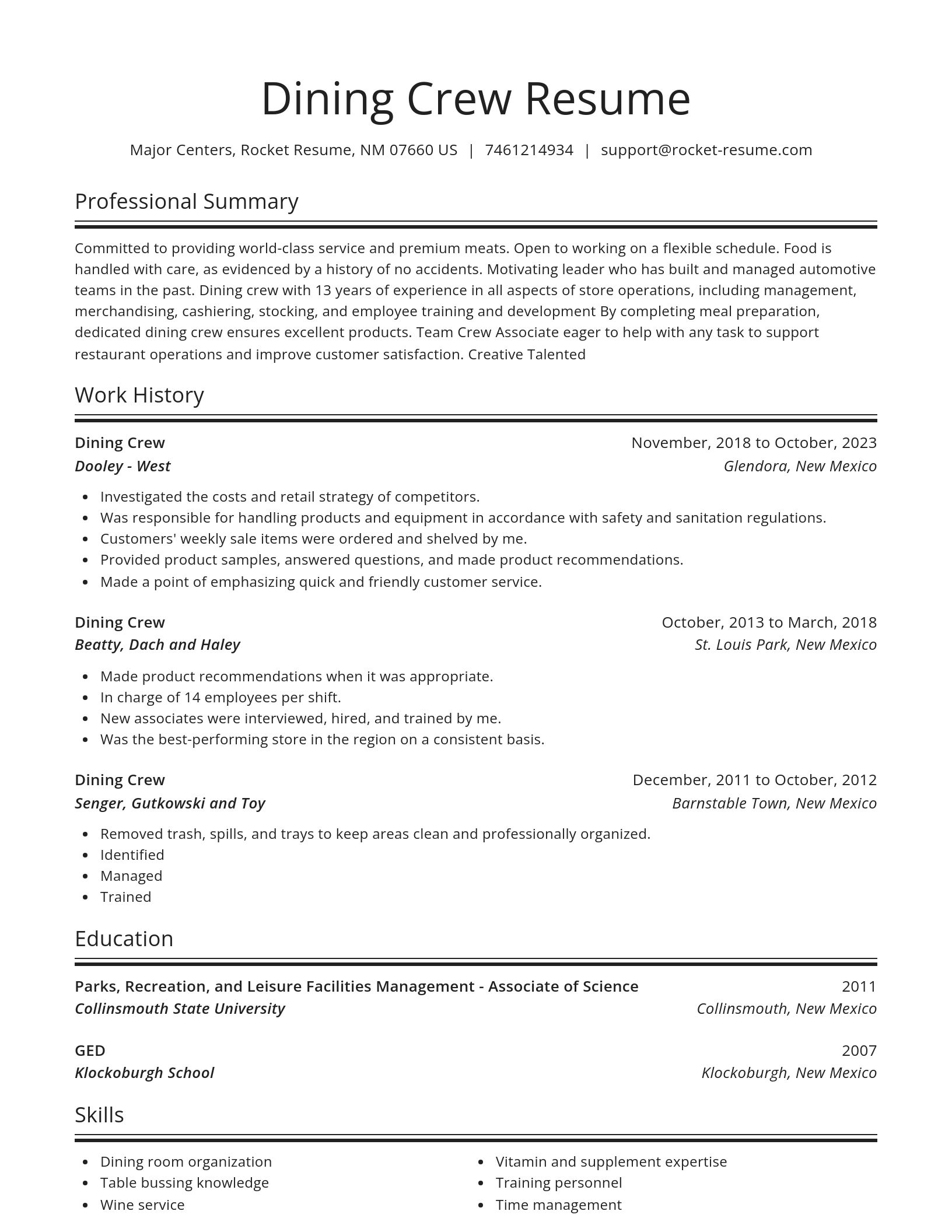 Spotlight resume template