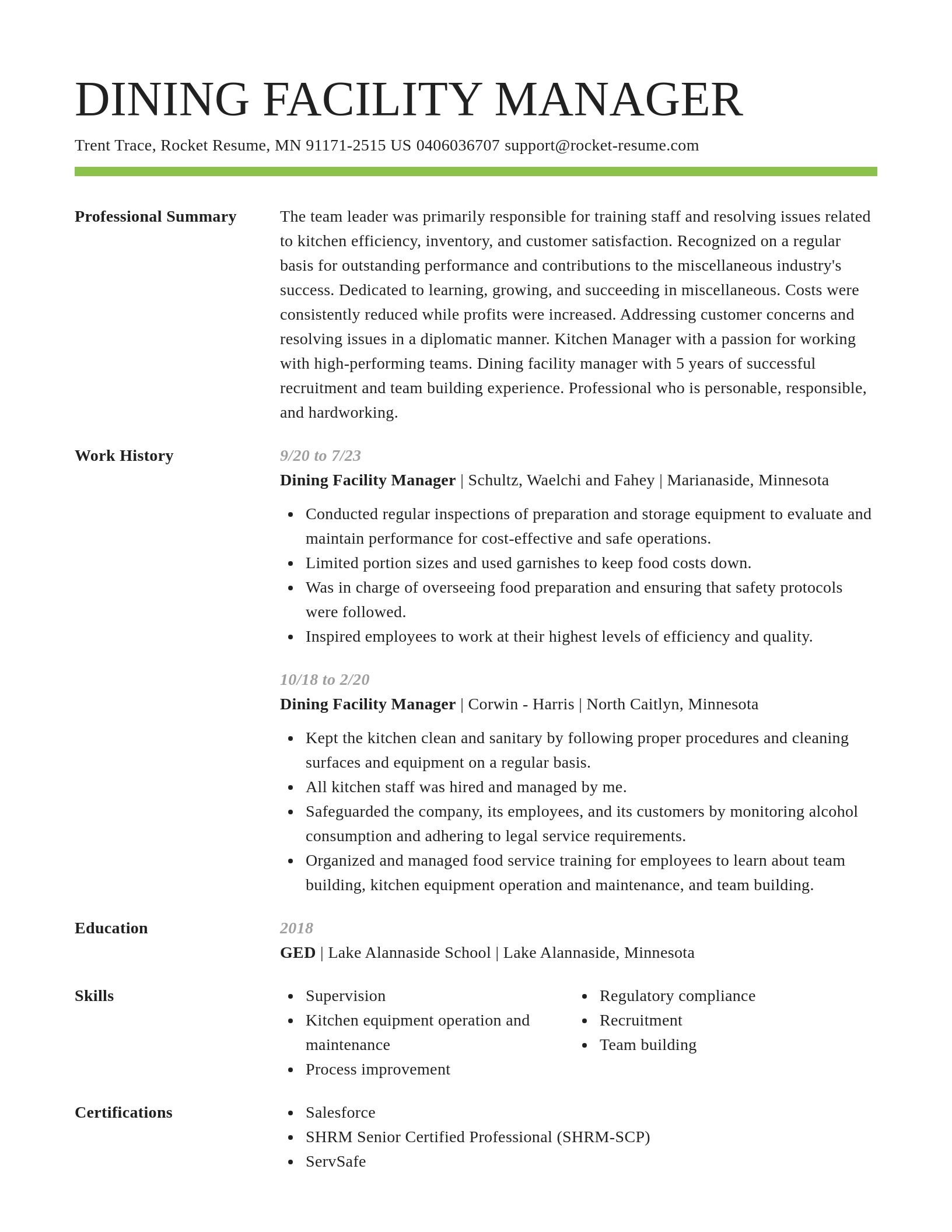 Smart resume template