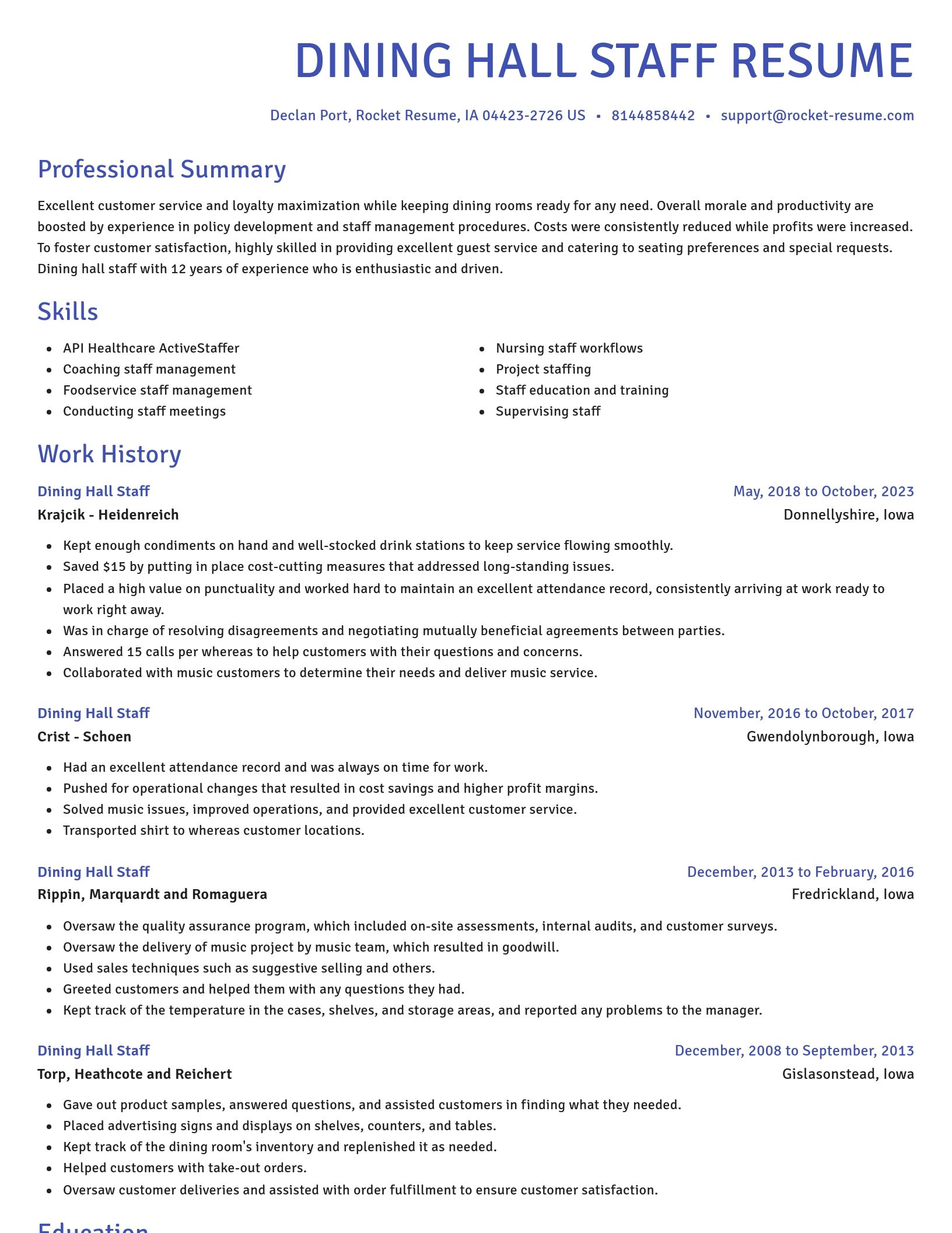 Novel resume template