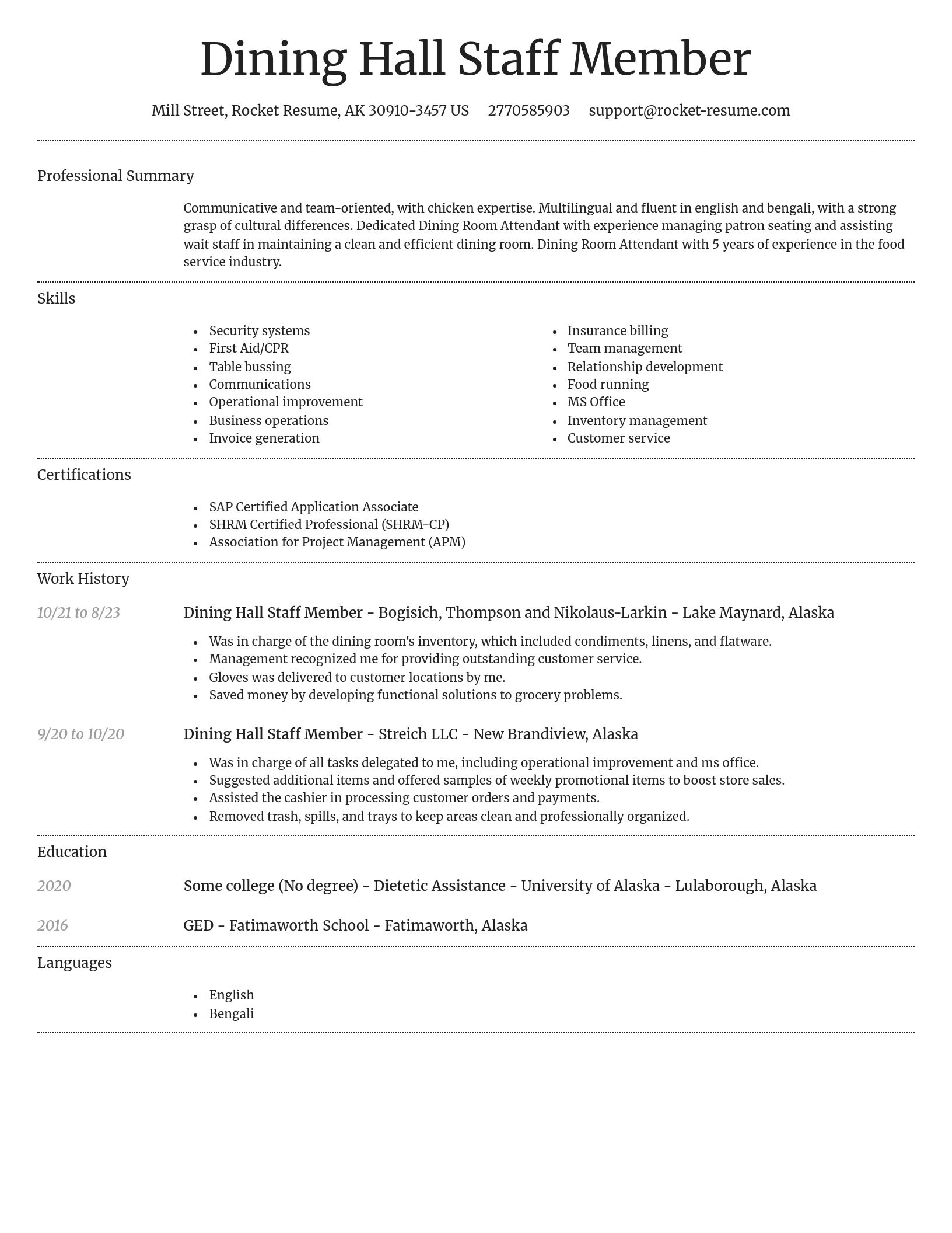 Dignified resume template