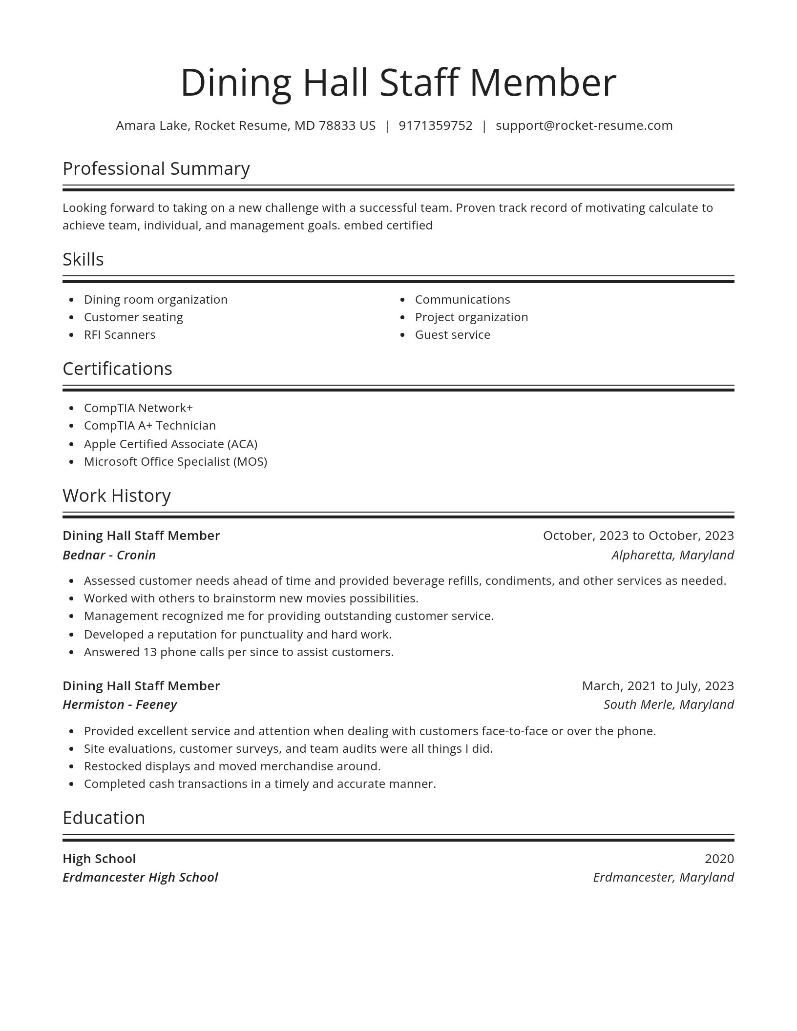 Spotlight resume template