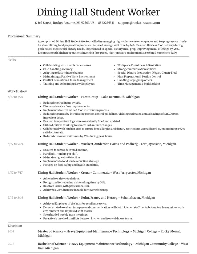 Dignified resume template
