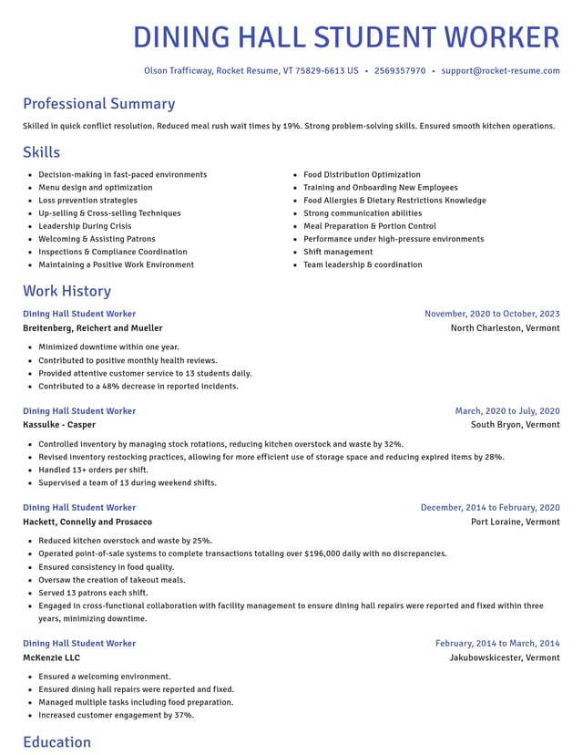 Novel resume template