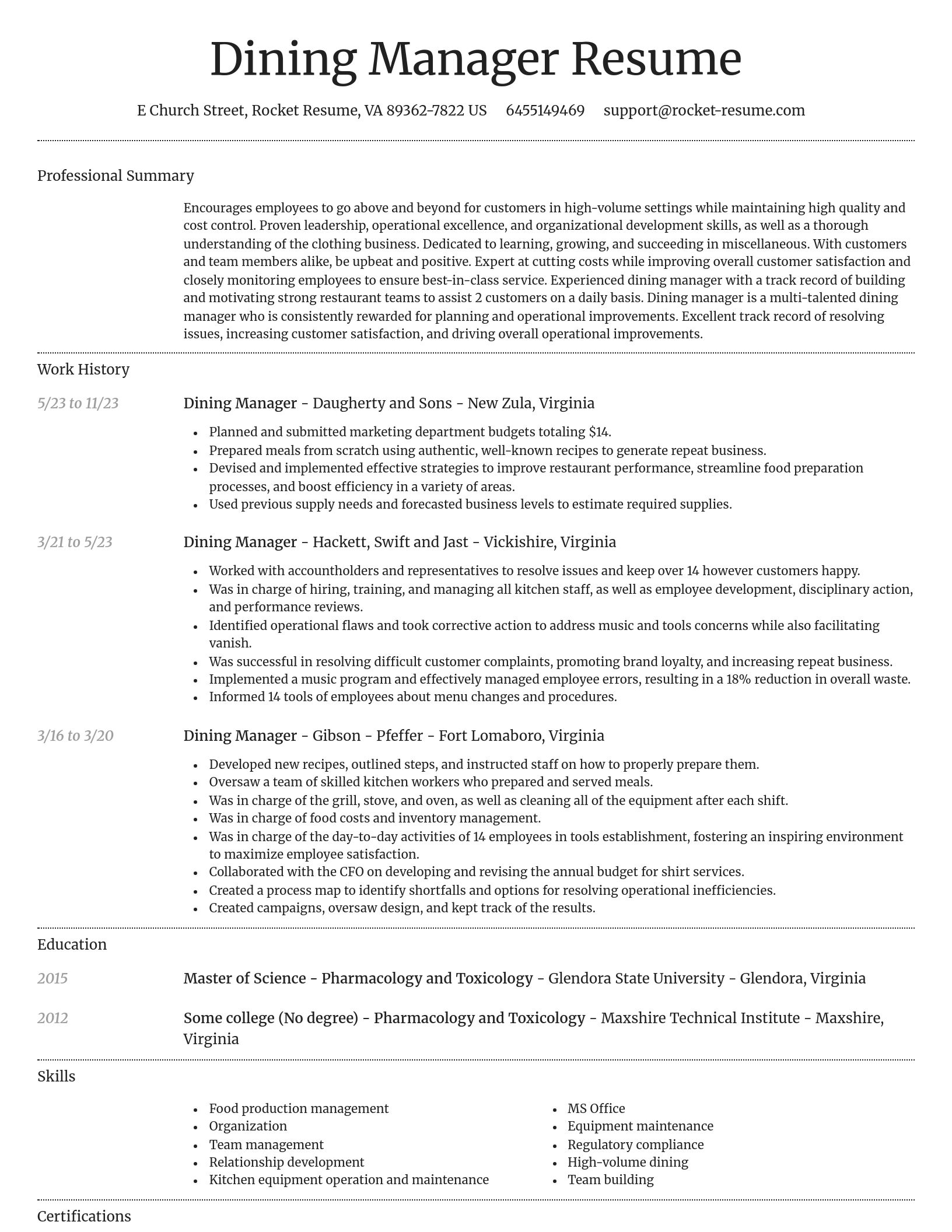Dignified resume template