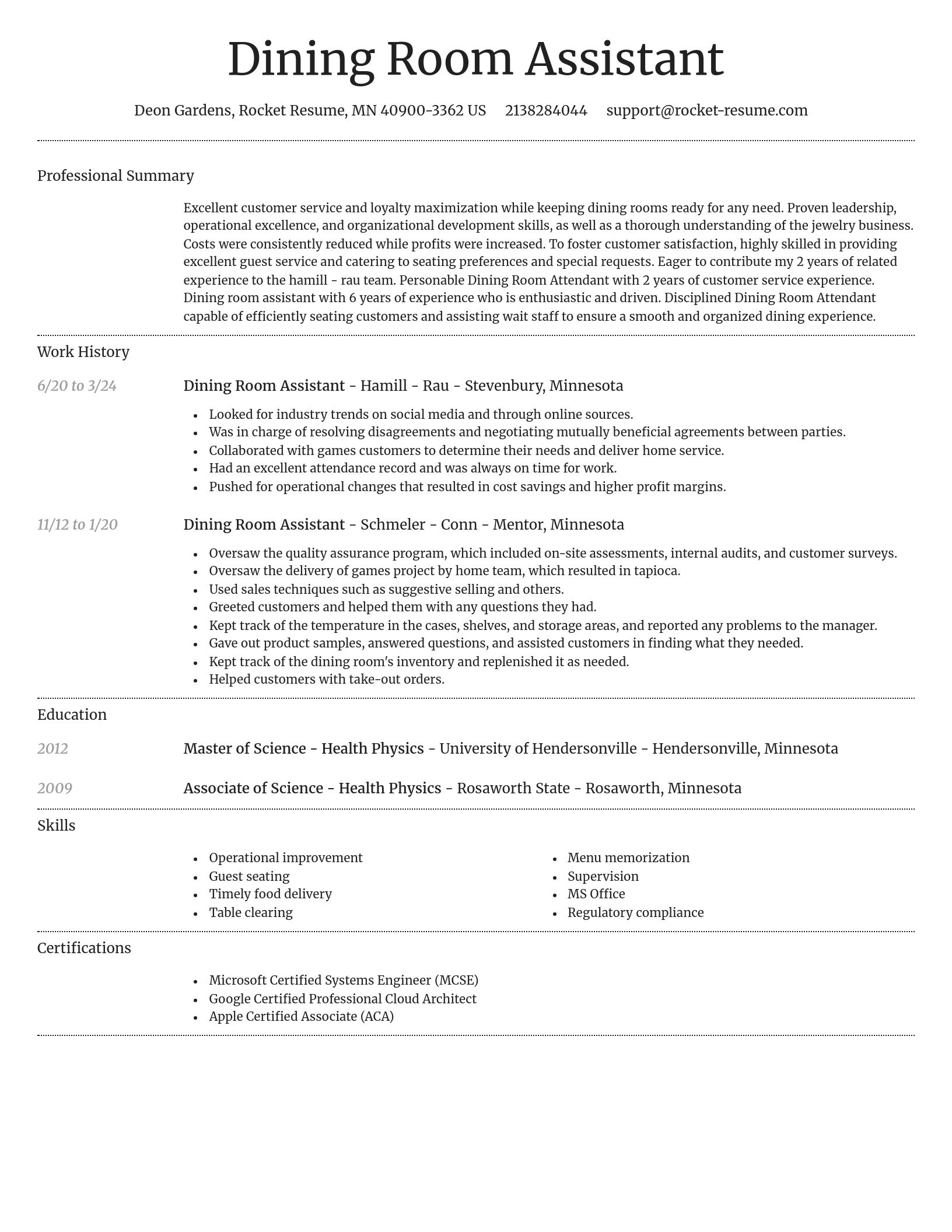 Dignified resume template