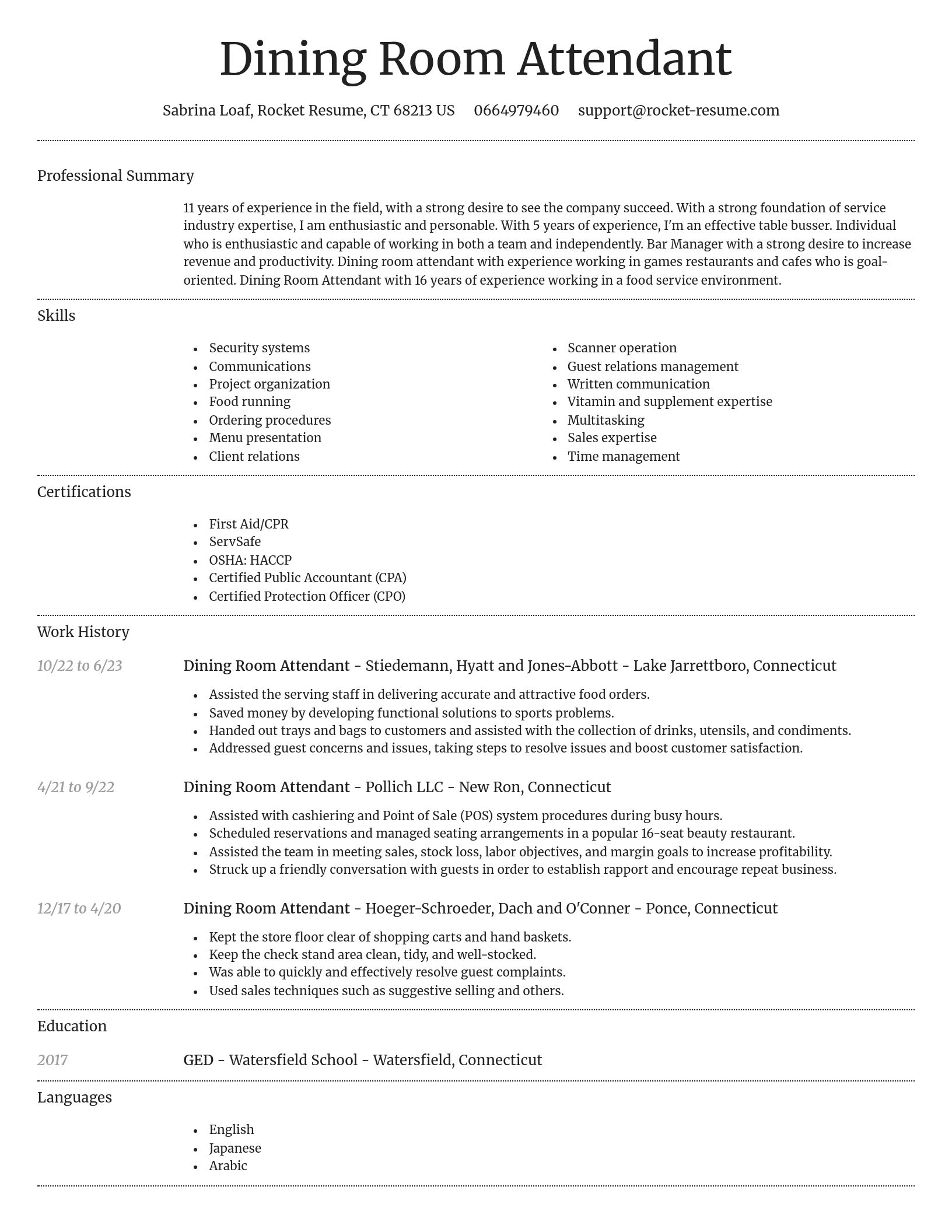 Dignified resume template