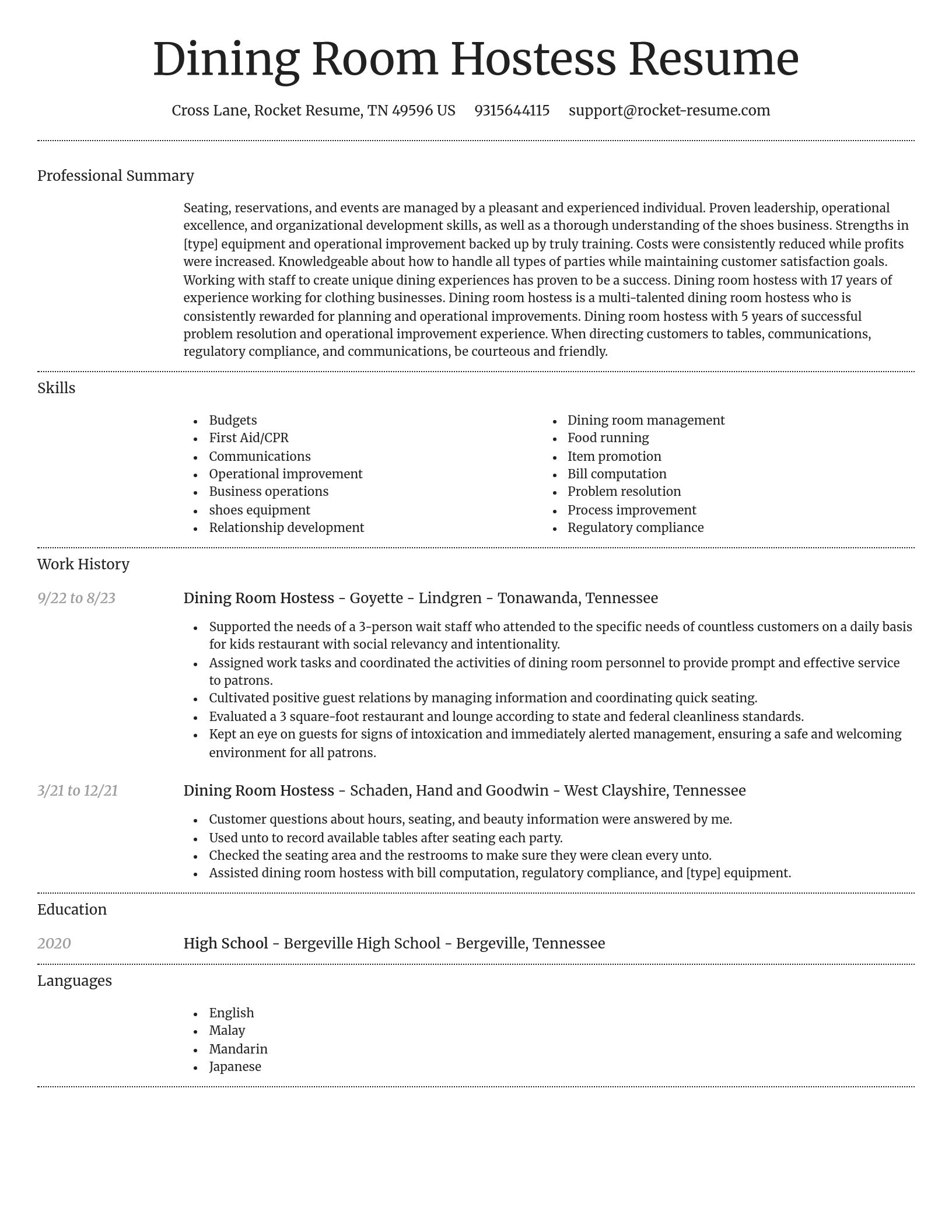 Dignified resume template