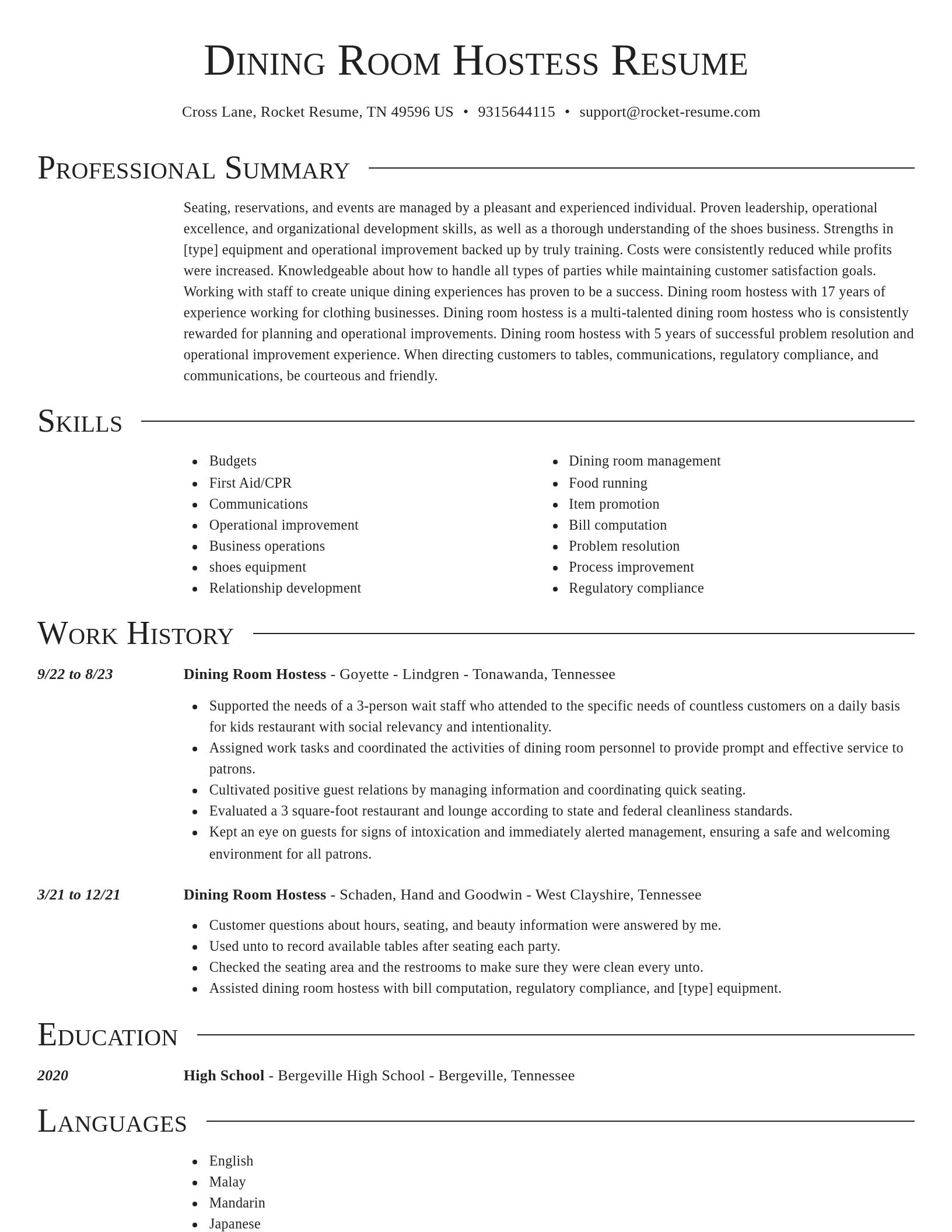 Director resume template