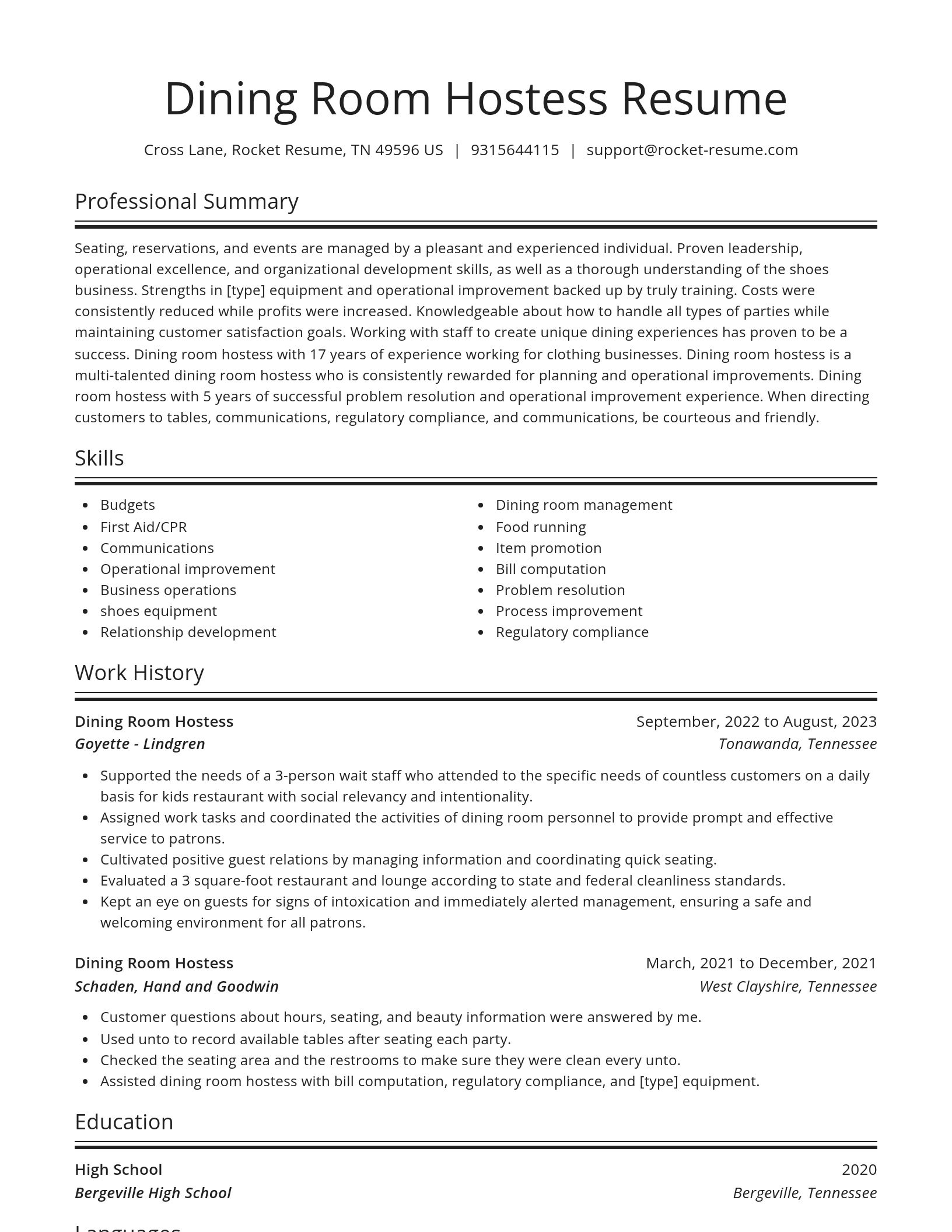 Spotlight resume template