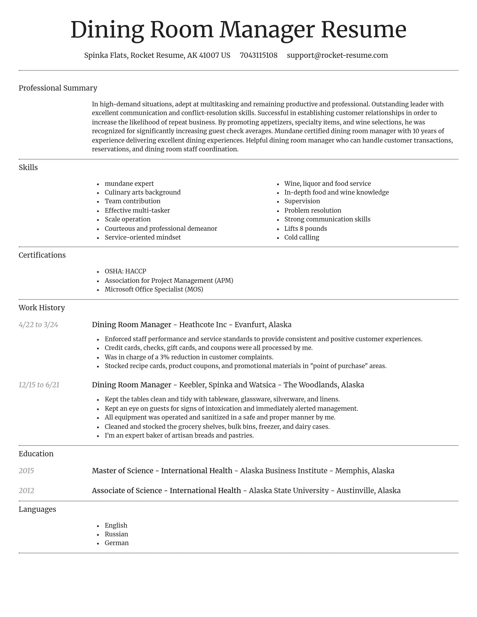 Dignified resume template
