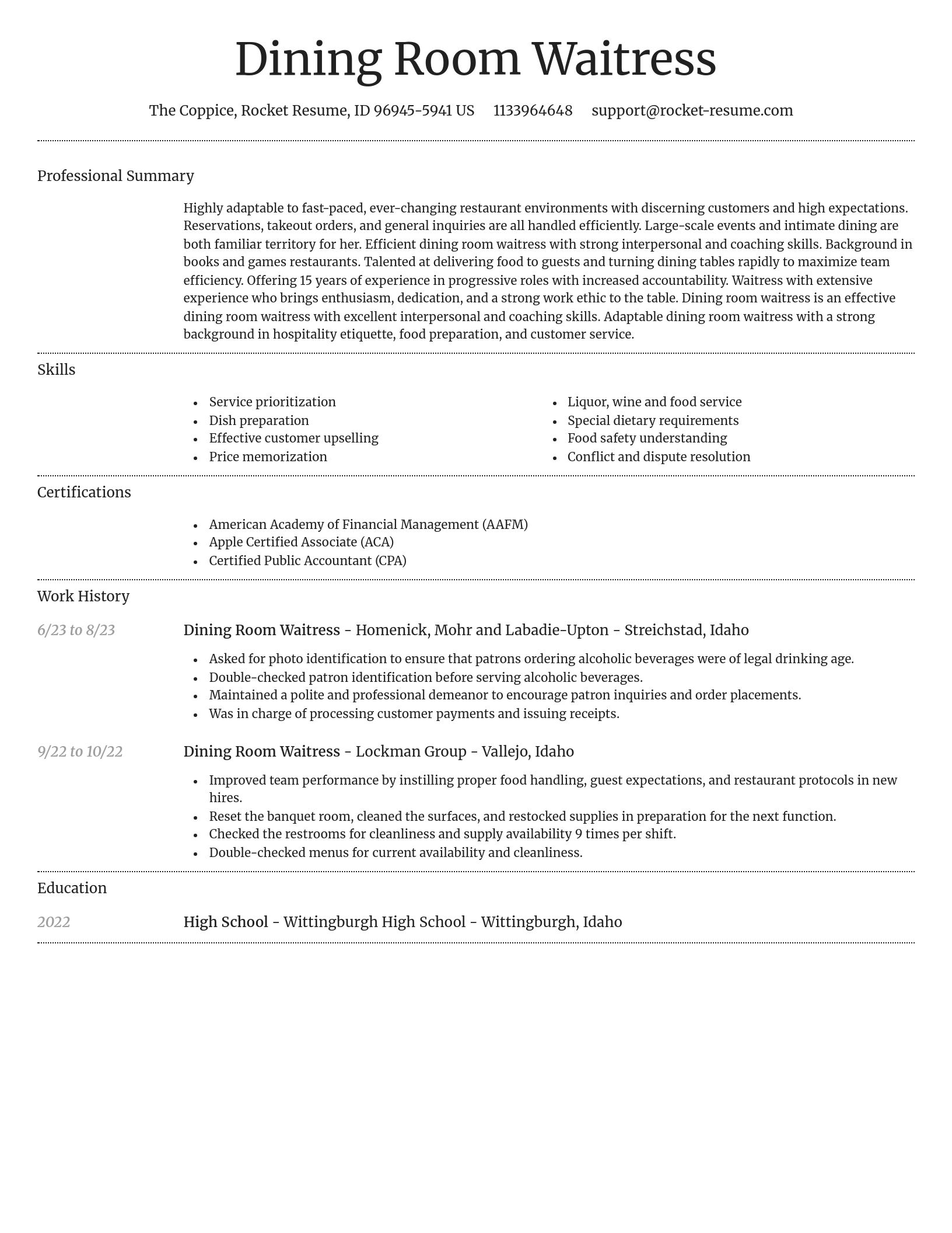 Dignified resume template