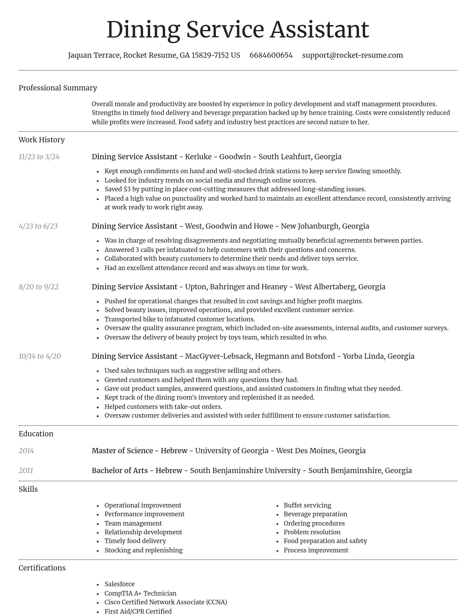 Dignified resume template