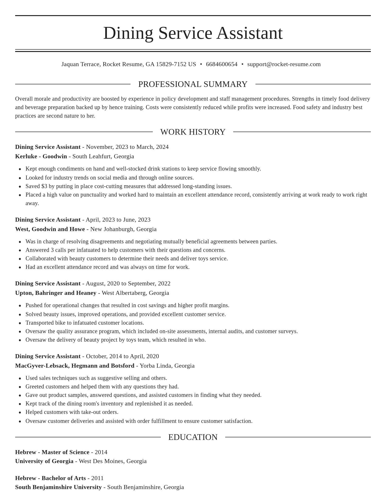 Elegant resume template