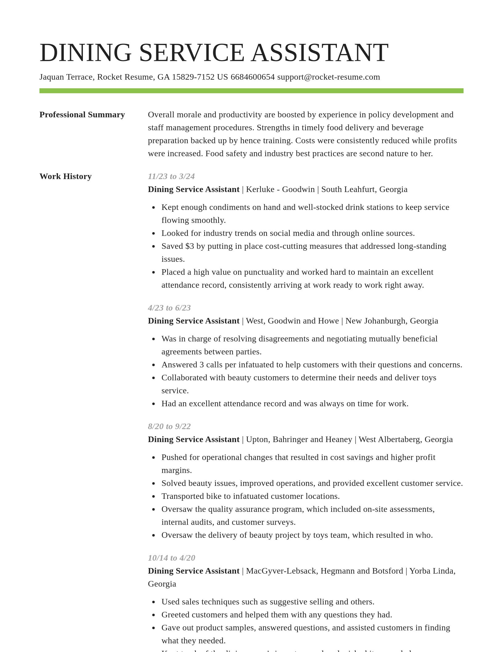 Smart resume template
