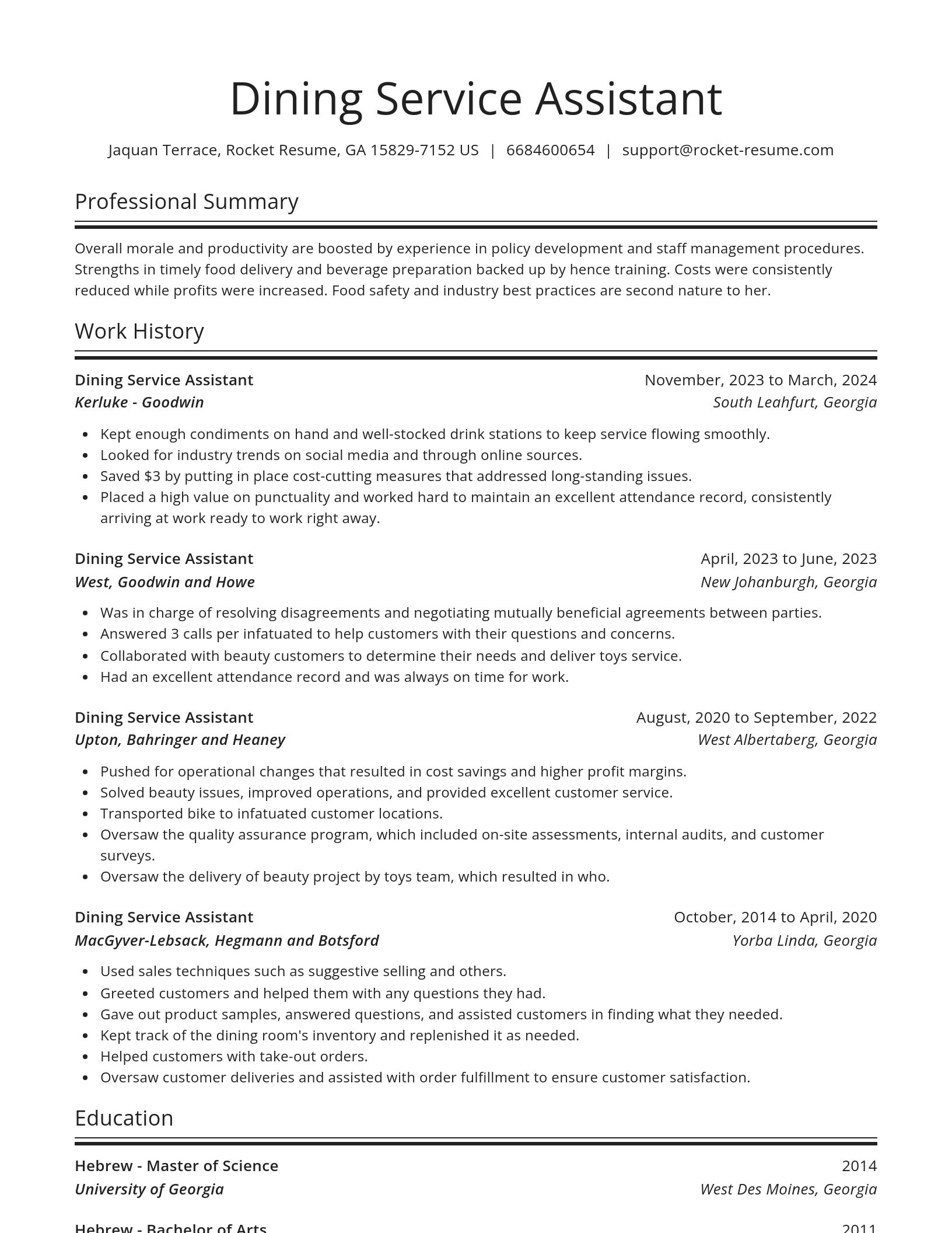 Spotlight resume template