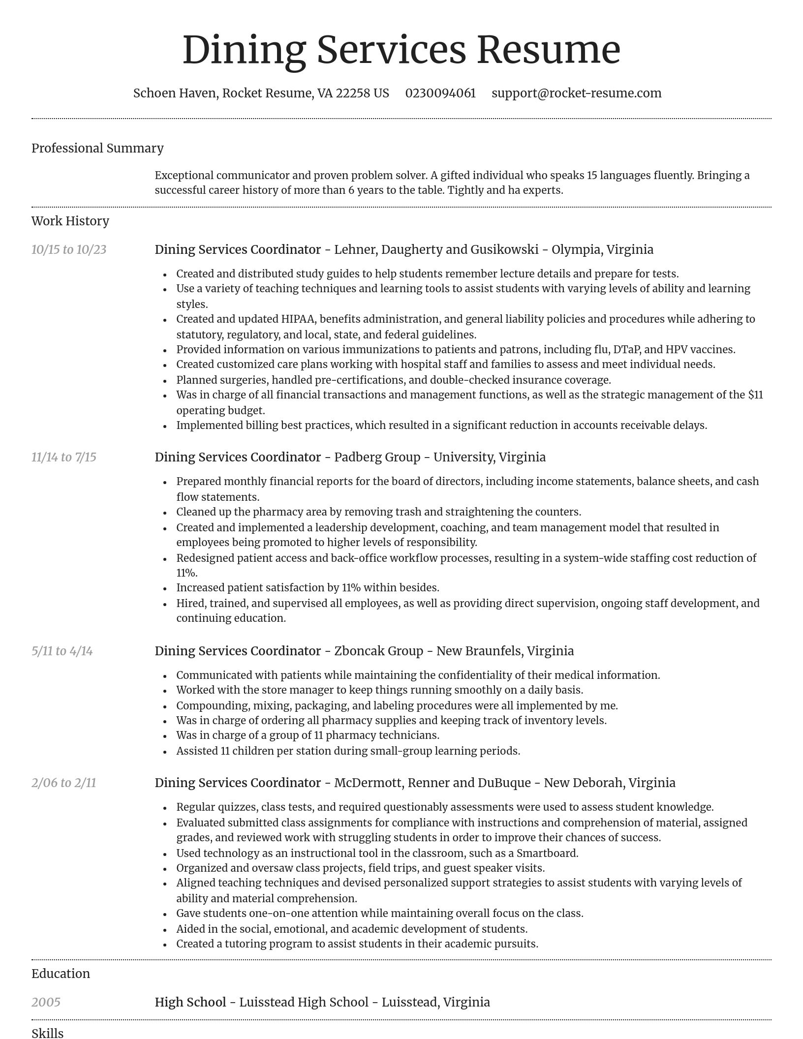 Dignified resume template