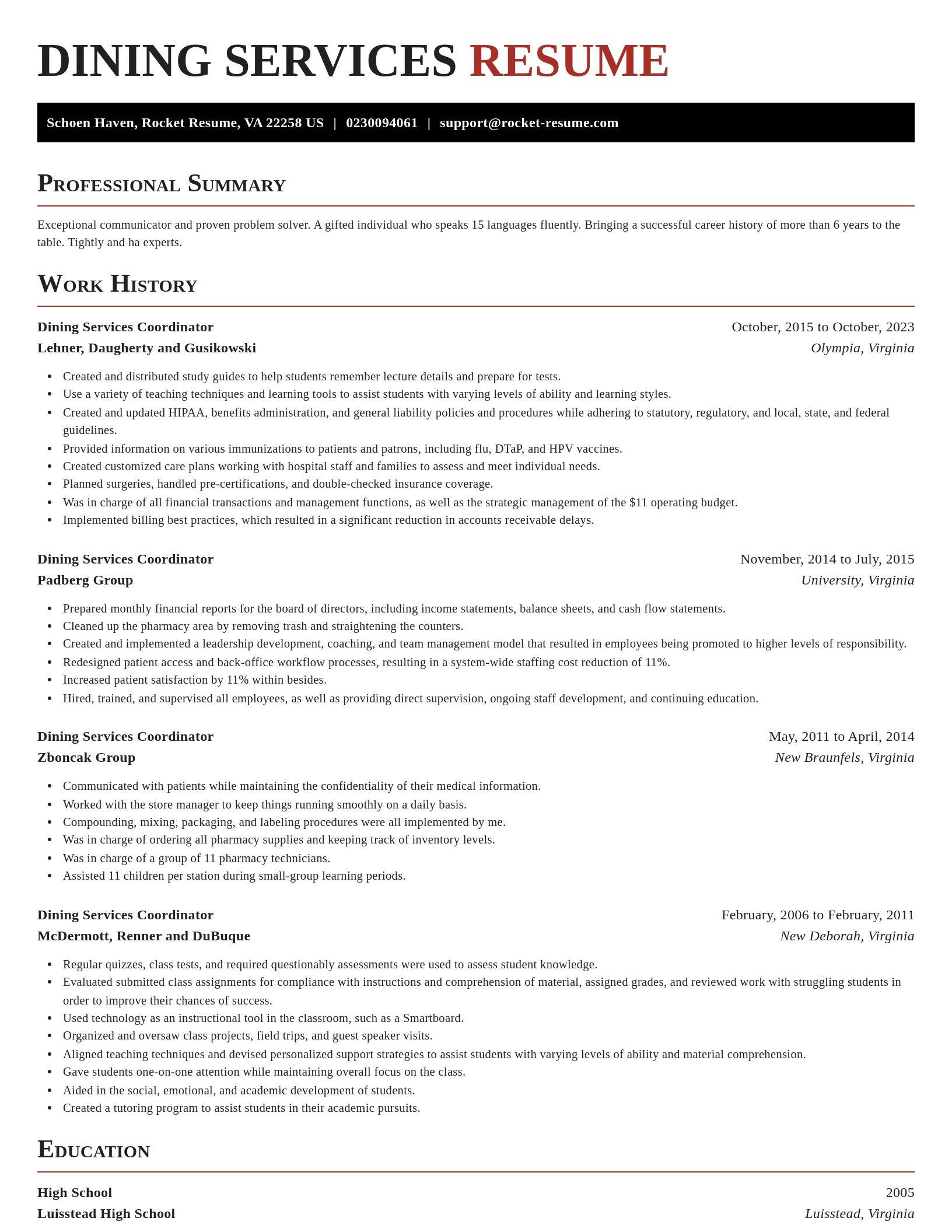Exquisite resume template